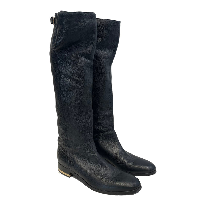 BURBERRY/Long Boots/EU 41/Leather/BLK/Knee-high/
