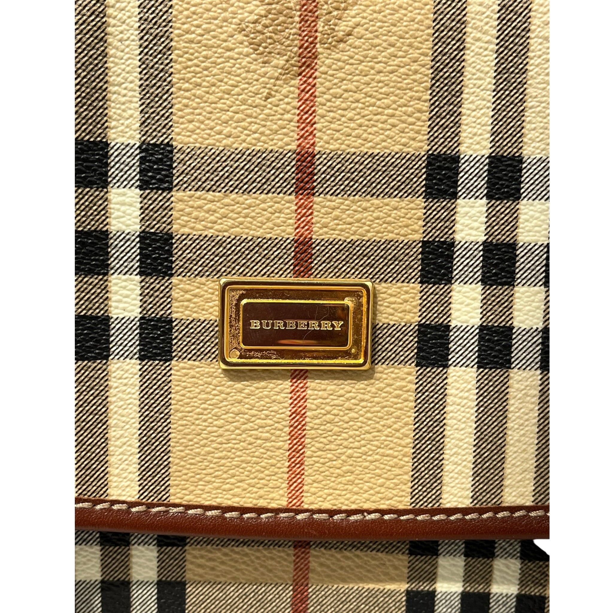 BURBERRY/Backpack/Plaid/Leather/BRW/2 STRAP BUCKLE SNAP CLOSURE view 3