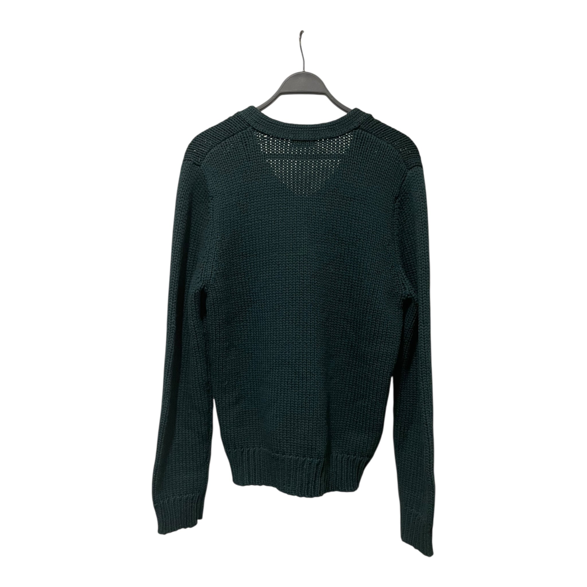 DRIES VAN NOTEN/Heavy Sweater/L/Wool/GRN/KNIT V NECK SWEATER view 2