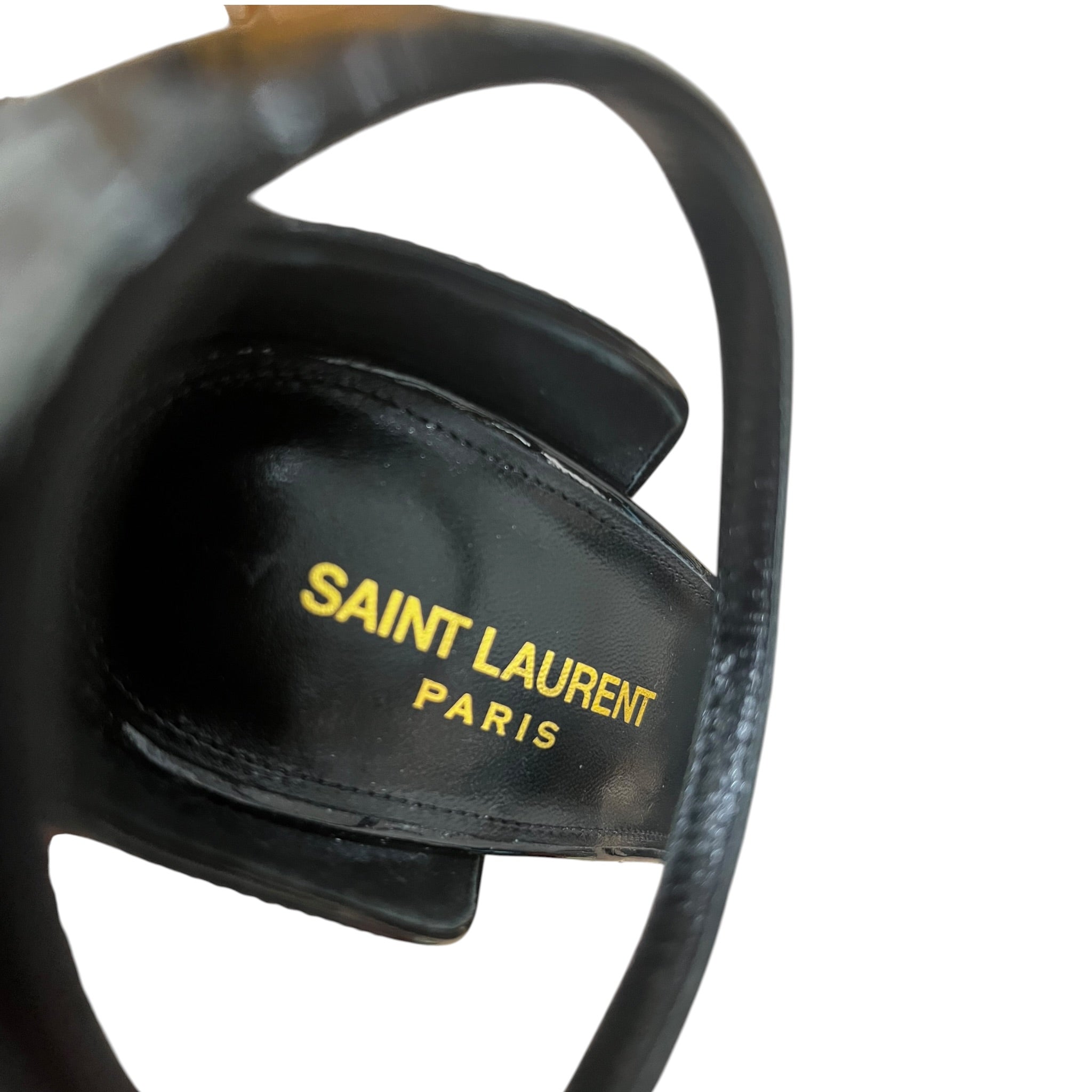 SAINT LAURENT/Heels/EU 37/Leather/BLK/YSL HEEL view 3