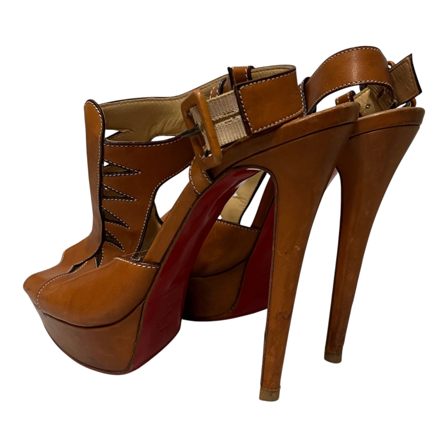 Christian Louboutin/Heels/US 6/Leather/CML/cut out platform heels view 2