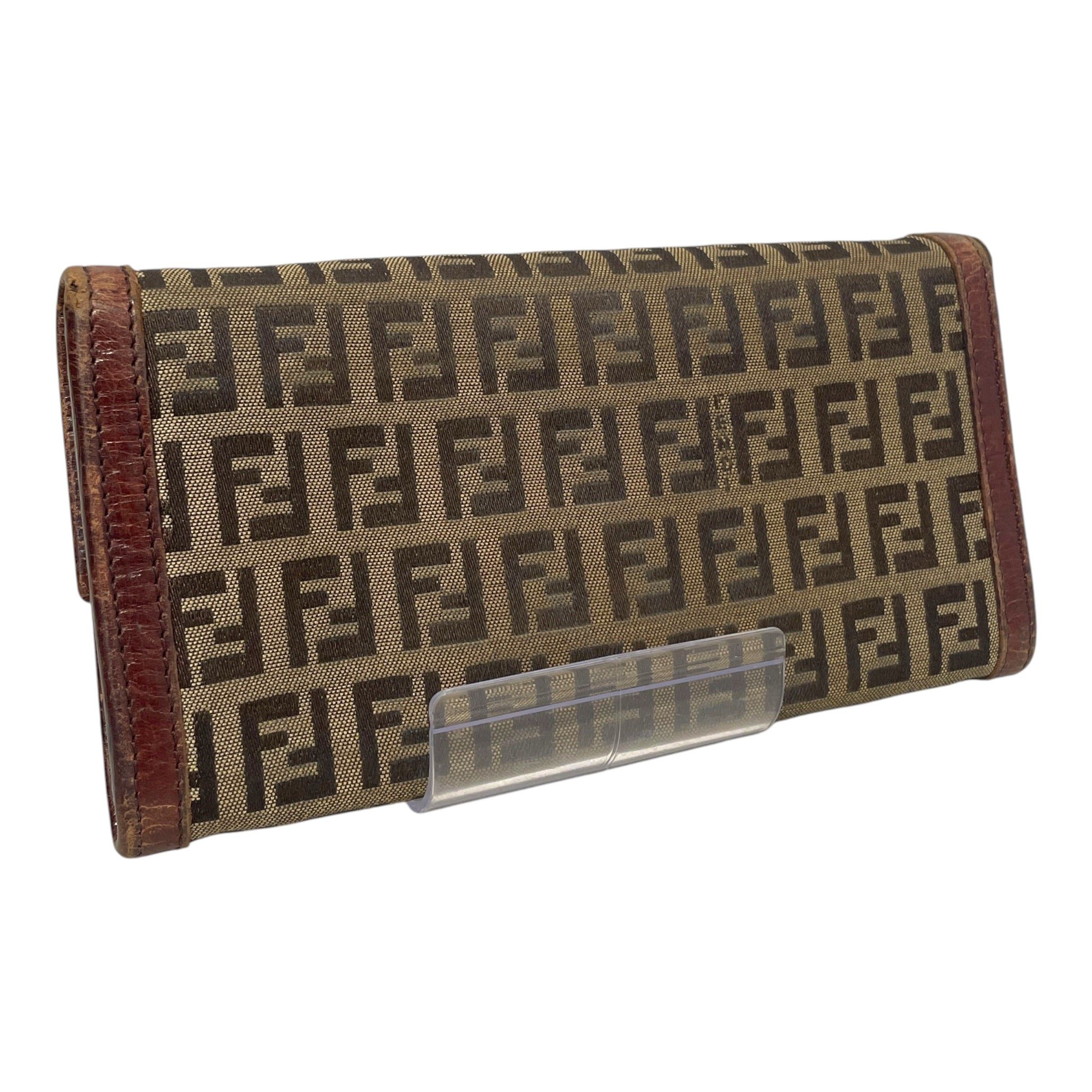 FENDI/Long Wallet/Monogram/Cotton/BRW/Zucca Canvas Baguette Long view 2