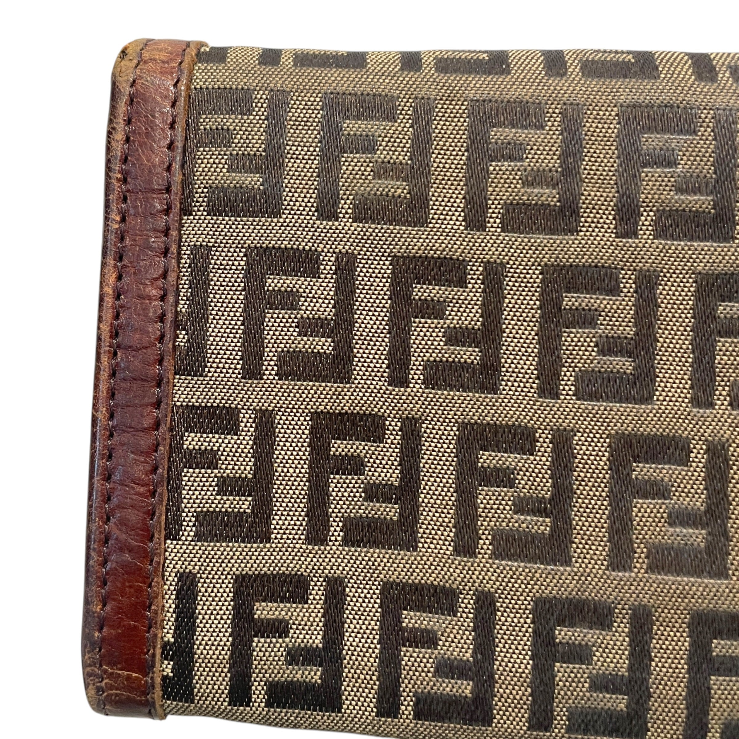 FENDI/Long Wallet/Monogram/Cotton/BRW/Zucca Canvas Baguette Long view 3