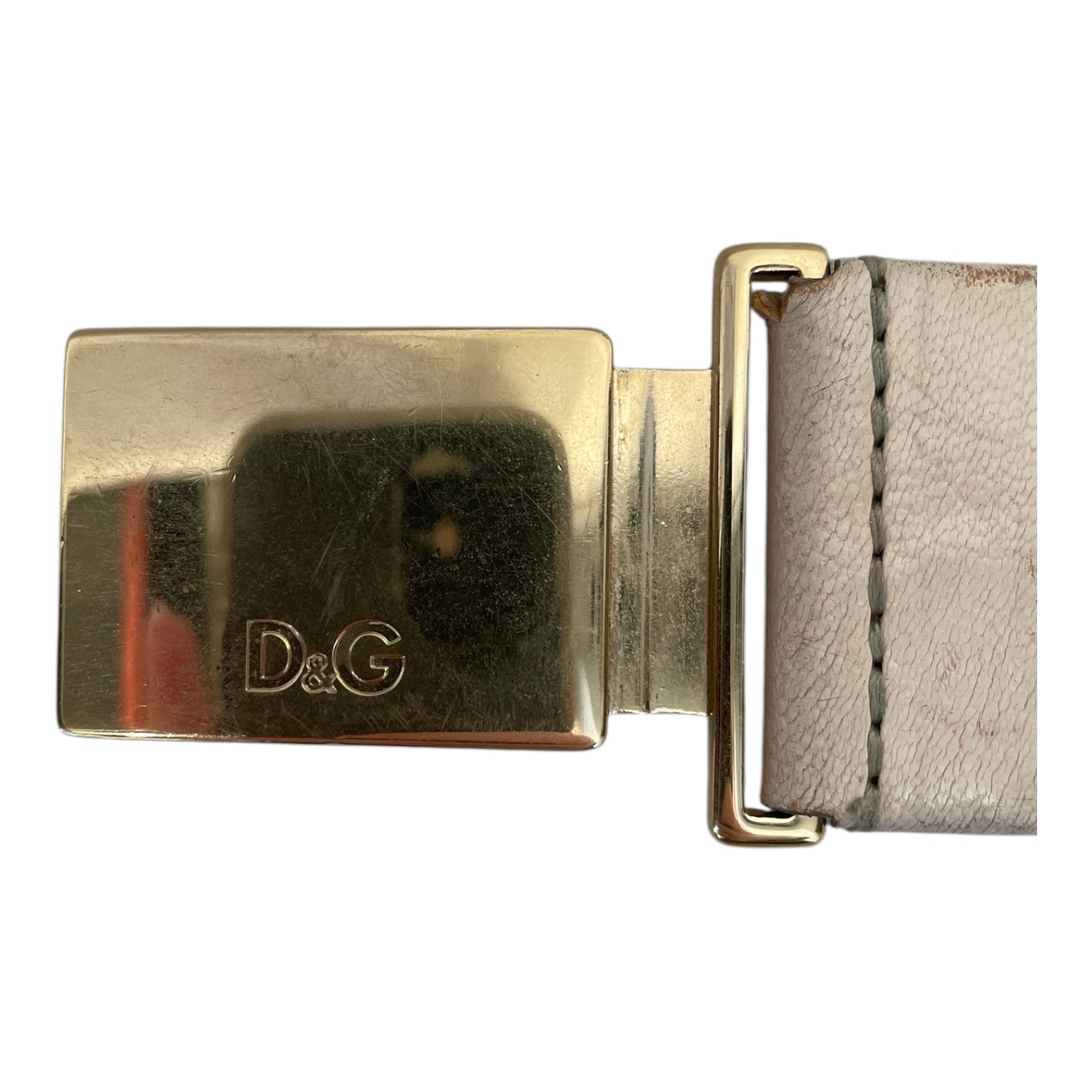 DOLCE&GABBANA/Accessories/Leather/BEG/gold buckle belt view 3