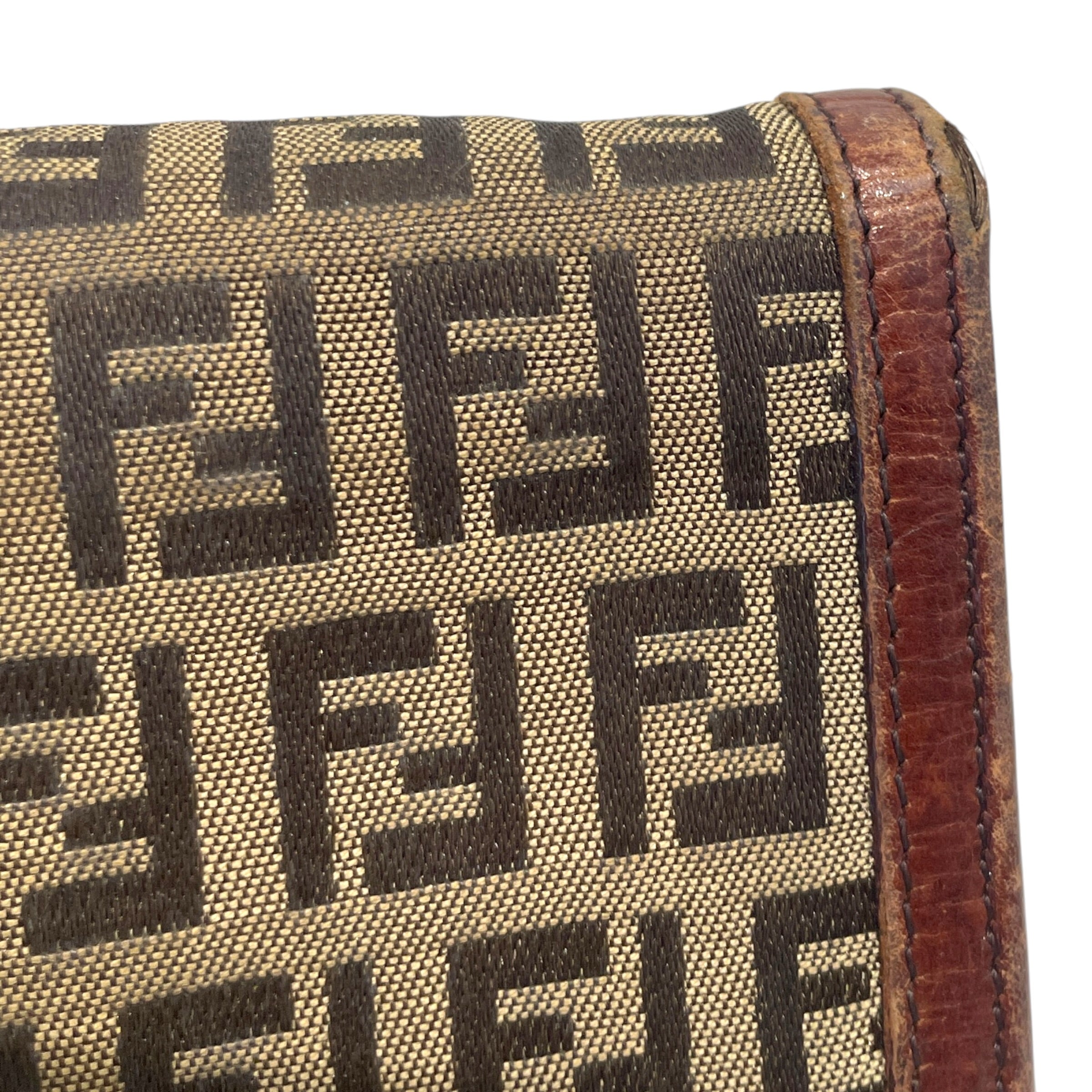 FENDI/Long Wallet/Monogram/Cotton/BRW/Zucca Canvas Baguette Long view 4