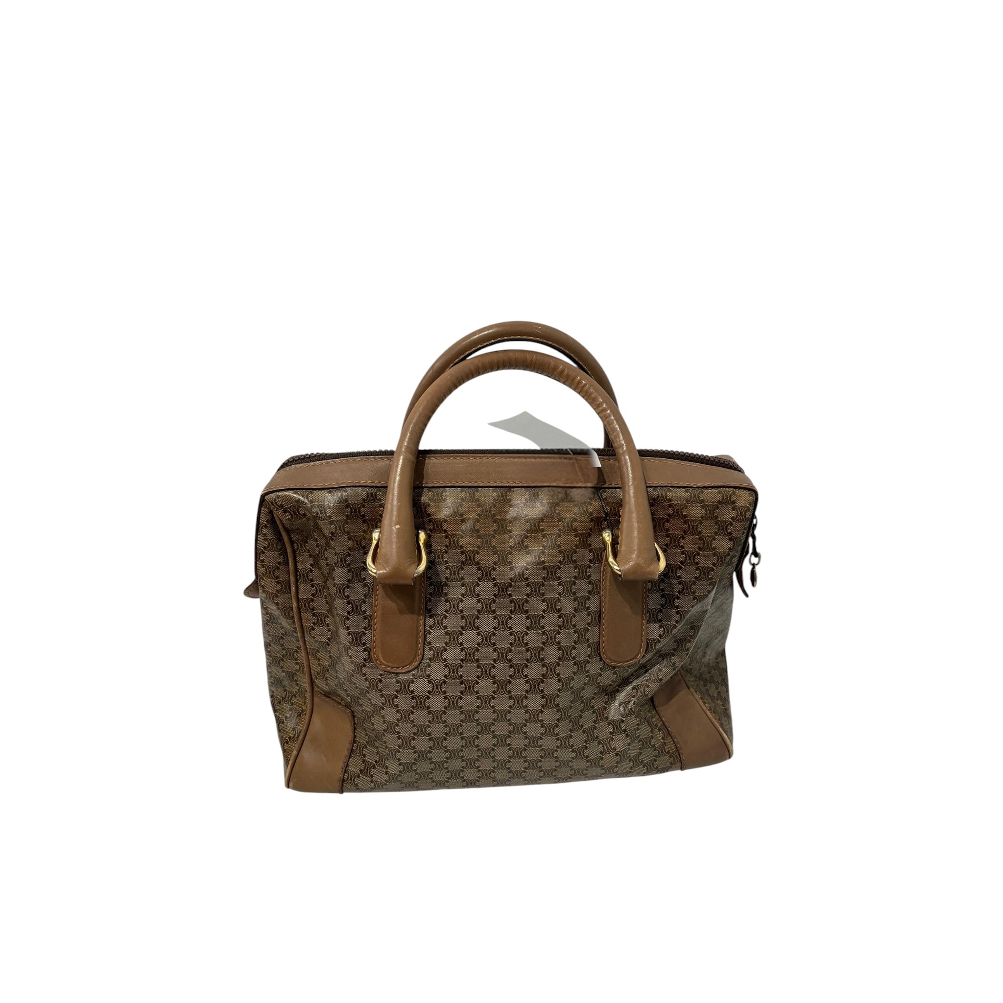 CELINE/Hand Bag/Monogram/Leather/KHK/CANVAS MACADAM MINI BOSTON view 2