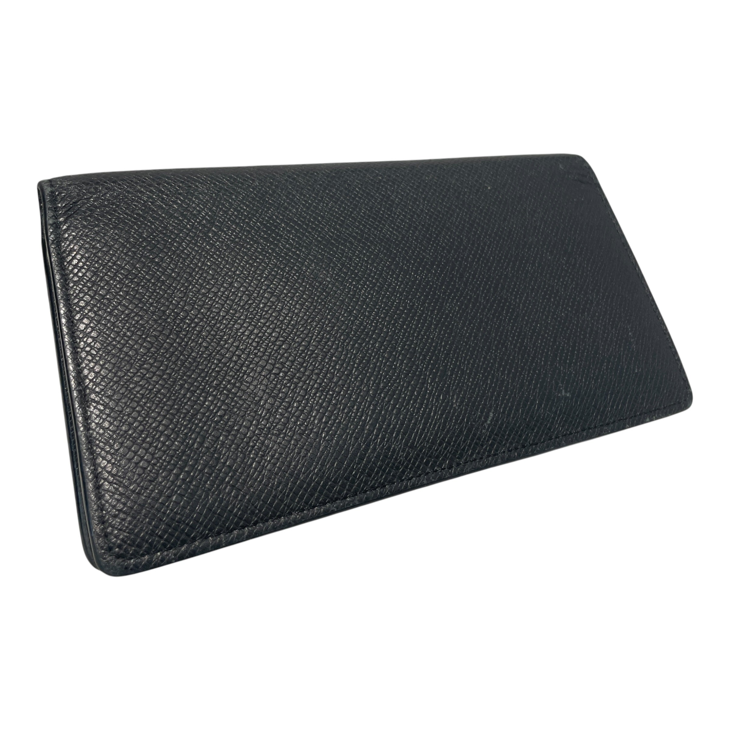 LOUIS VUITTON/Long Wallet/Leather/BLK/Taiga Brazza Long Bifold view 1