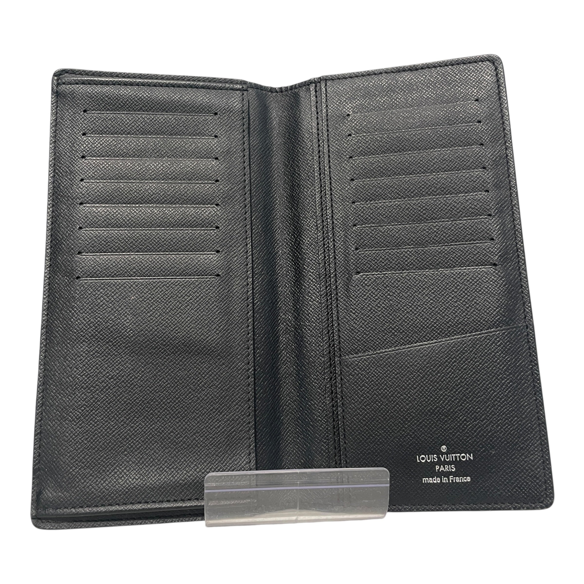 LOUIS VUITTON/Long Wallet/Leather/BLK/Taiga Brazza Long Bifold view 3