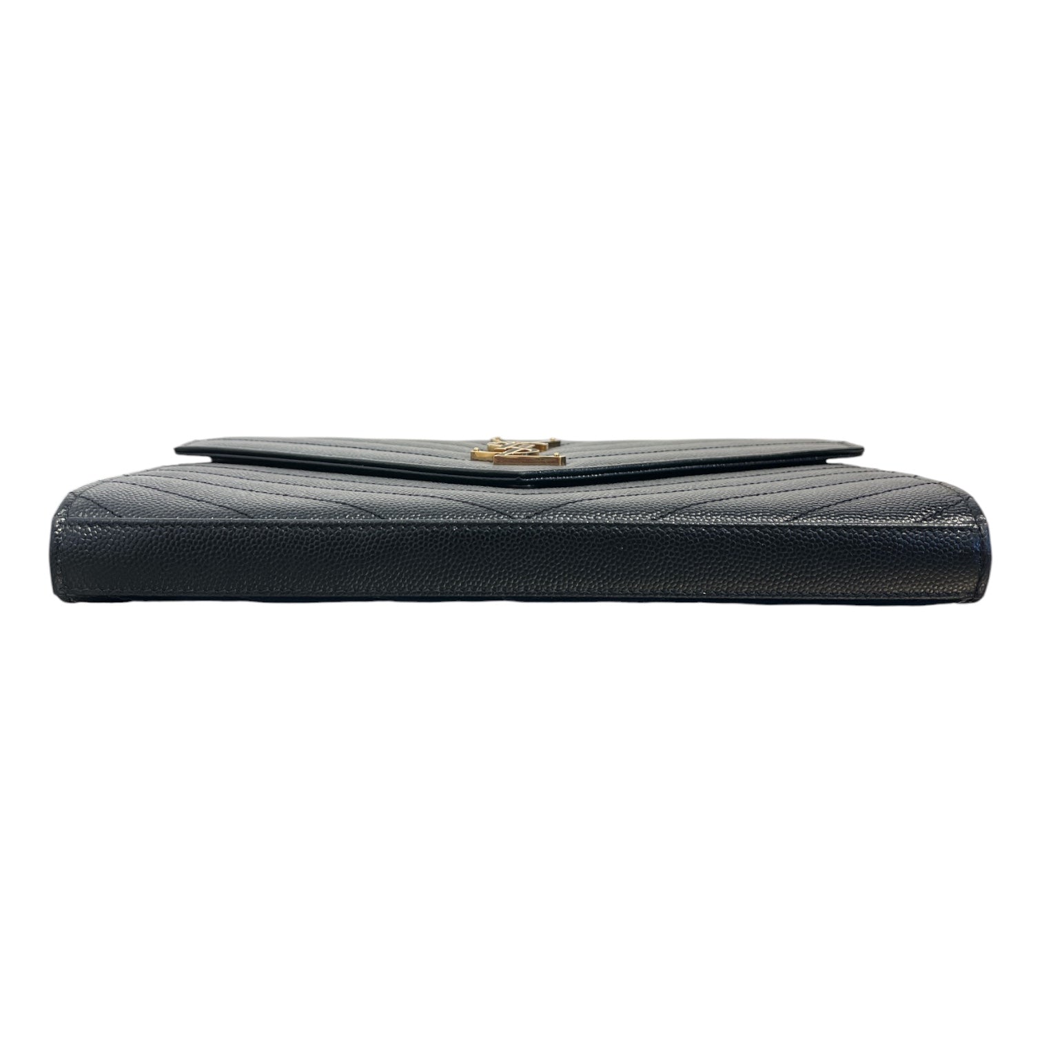 YVES SAINT LAURENT/Cross Body Bag/Leather/BLK/Chevron Envelope view 3
