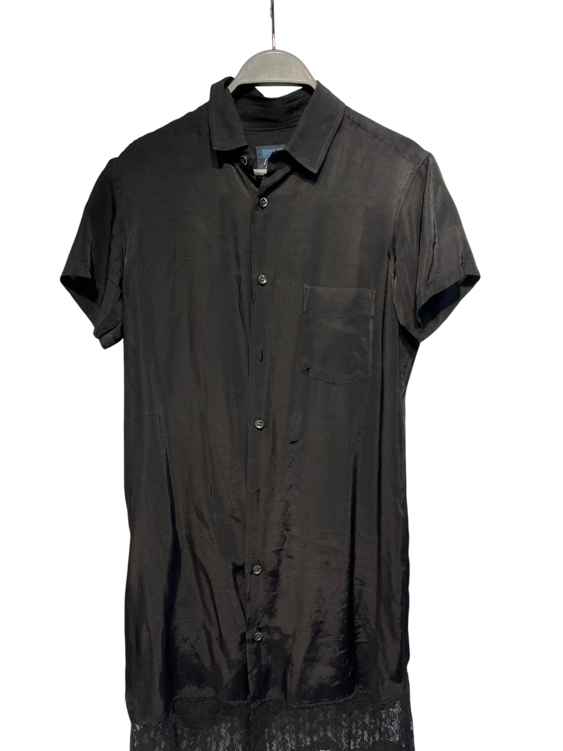 YOHJI YAMAMOTO/Shirt Dress/S/Silk/BLK/REGULATION view 1
