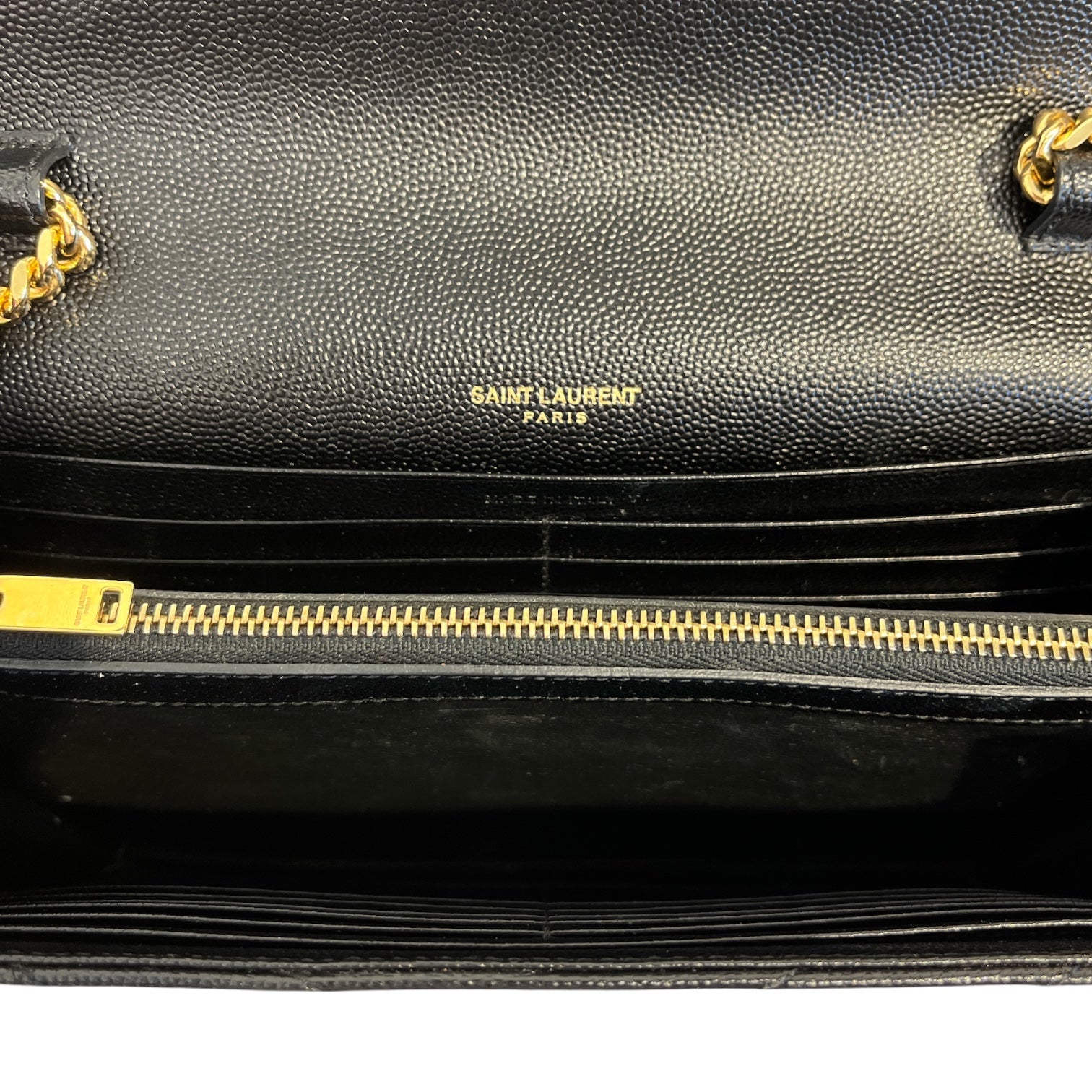 YVES SAINT LAURENT/Cross Body Bag/Leather/BLK/Chevron Envelope view 4