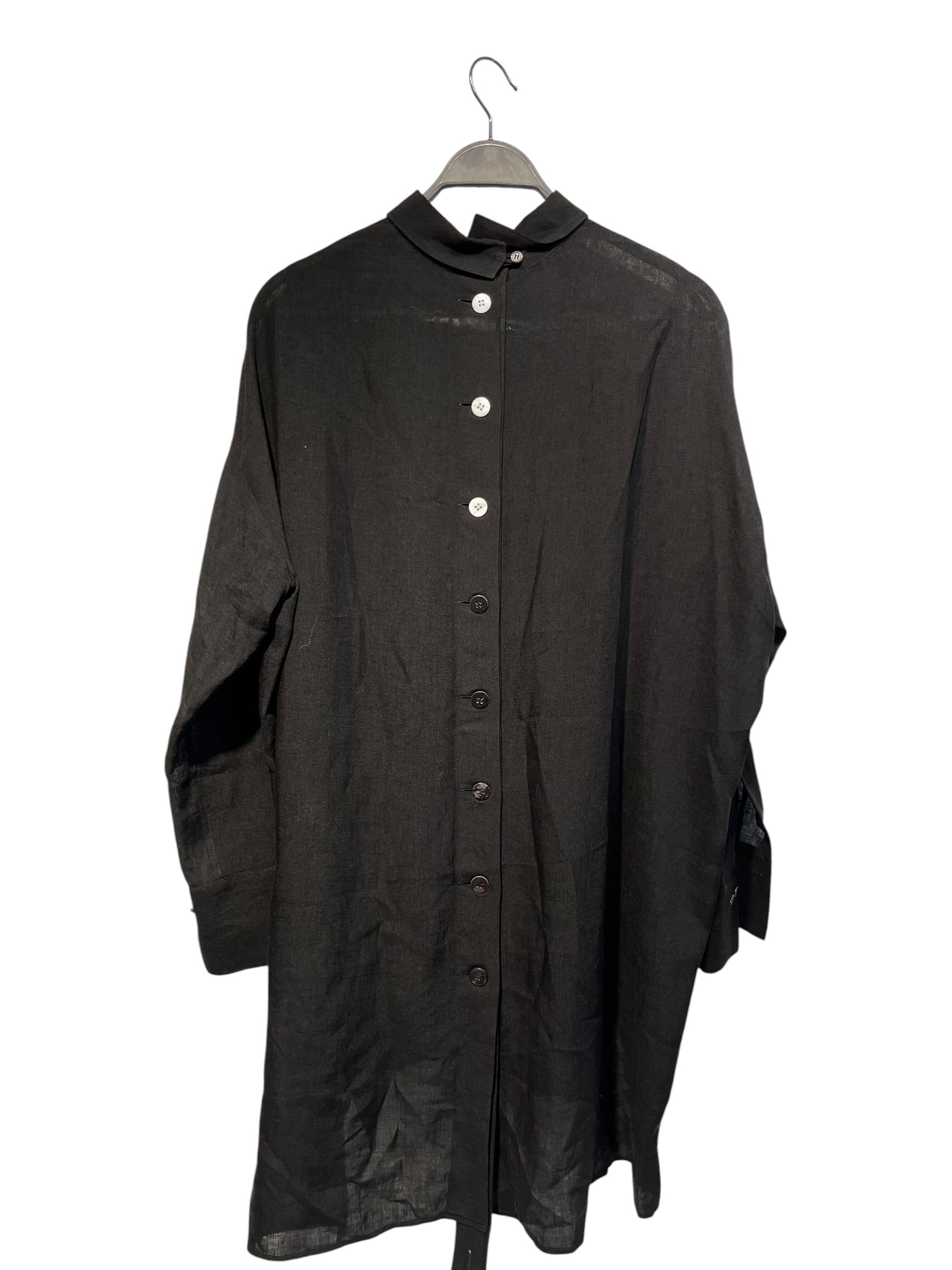 YOHJI YAMAMOTO/LS Shirt/L/Cotton/BLK/Double Sided button down view 1