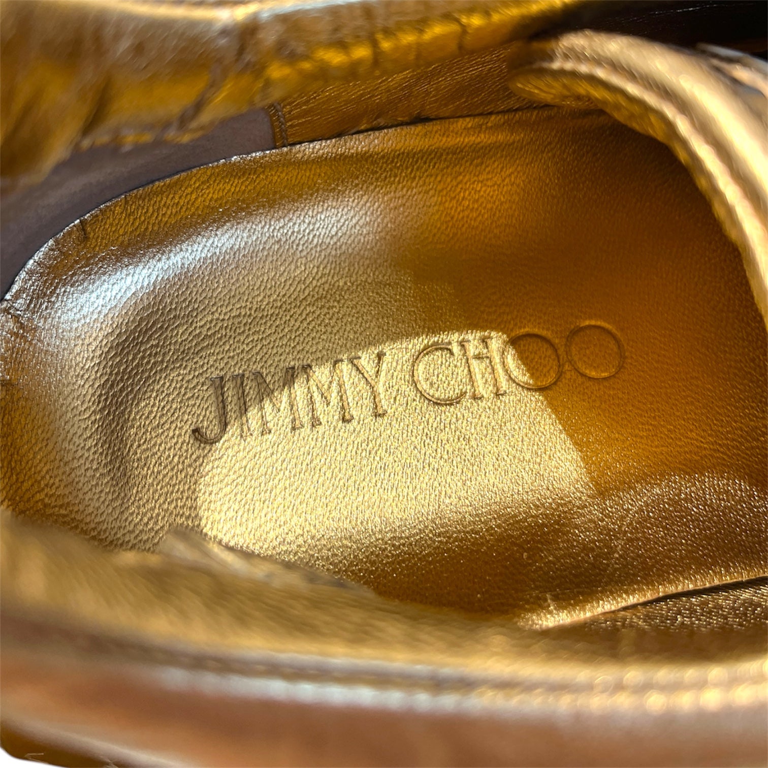 JIMMY CHOO/Low-Sneakers/EU 37.5/Leather/GLD/Woven Leather, metallic view 3