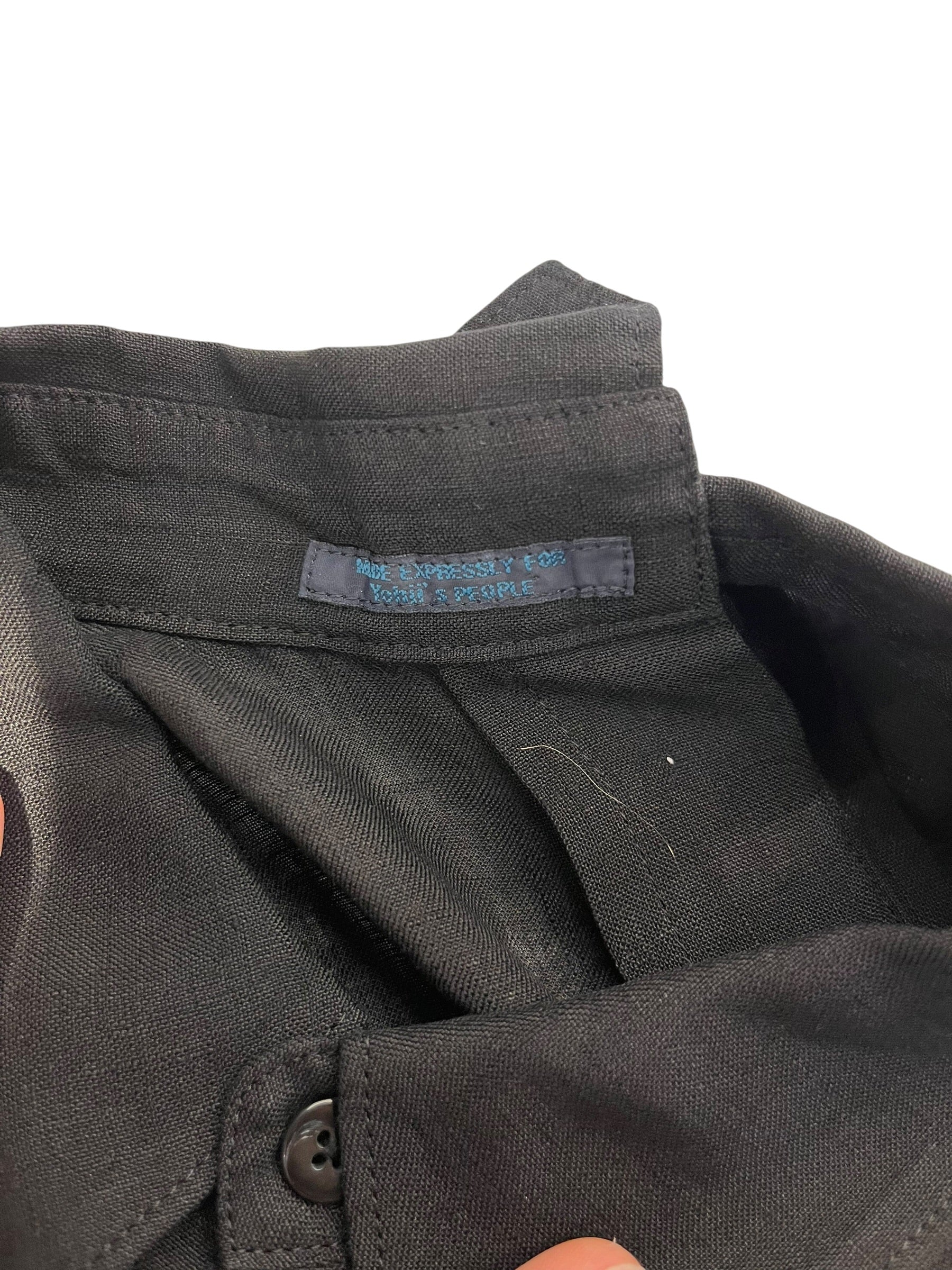 YOHJI YAMAMOTO/LS Shirt/L/Cotton/BLK/Double Sided button down view 3
