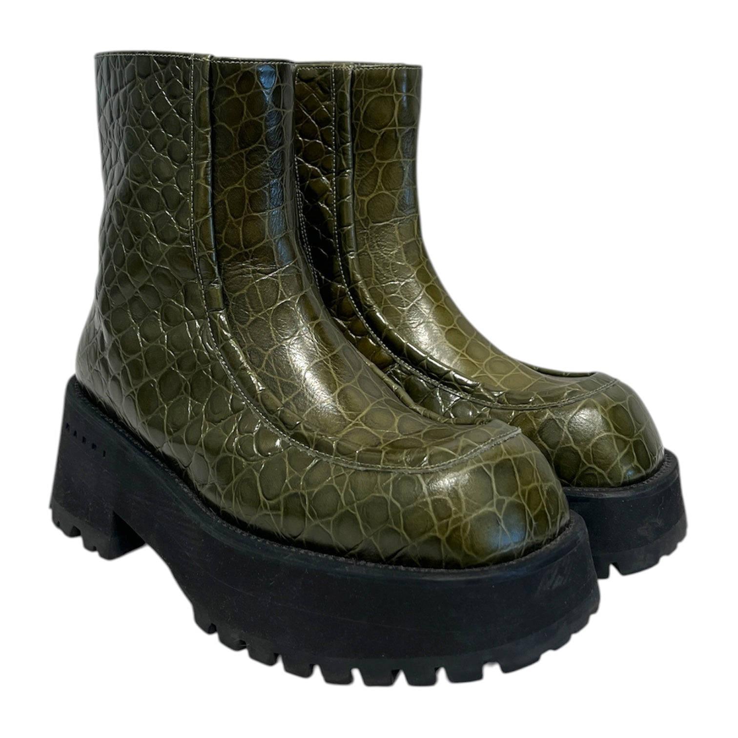 MARNI/Boots/EU 37/Animal Pattern/Leather/GRN/Side Zip/ view 1