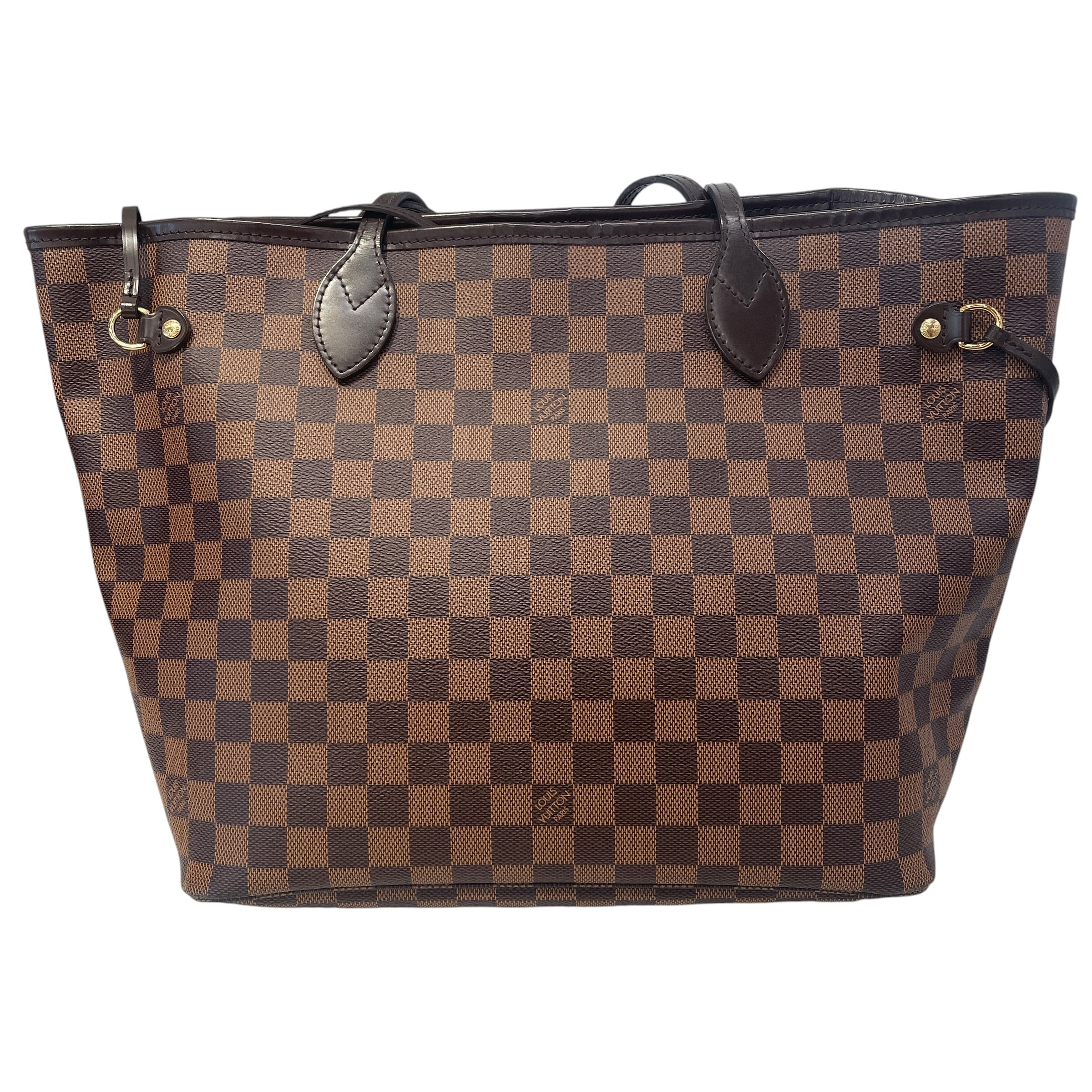 LOUIS VUITTON/Tote Bag/Monogram/Leather/BRW/Neverfull MM Damier Ebene view 1