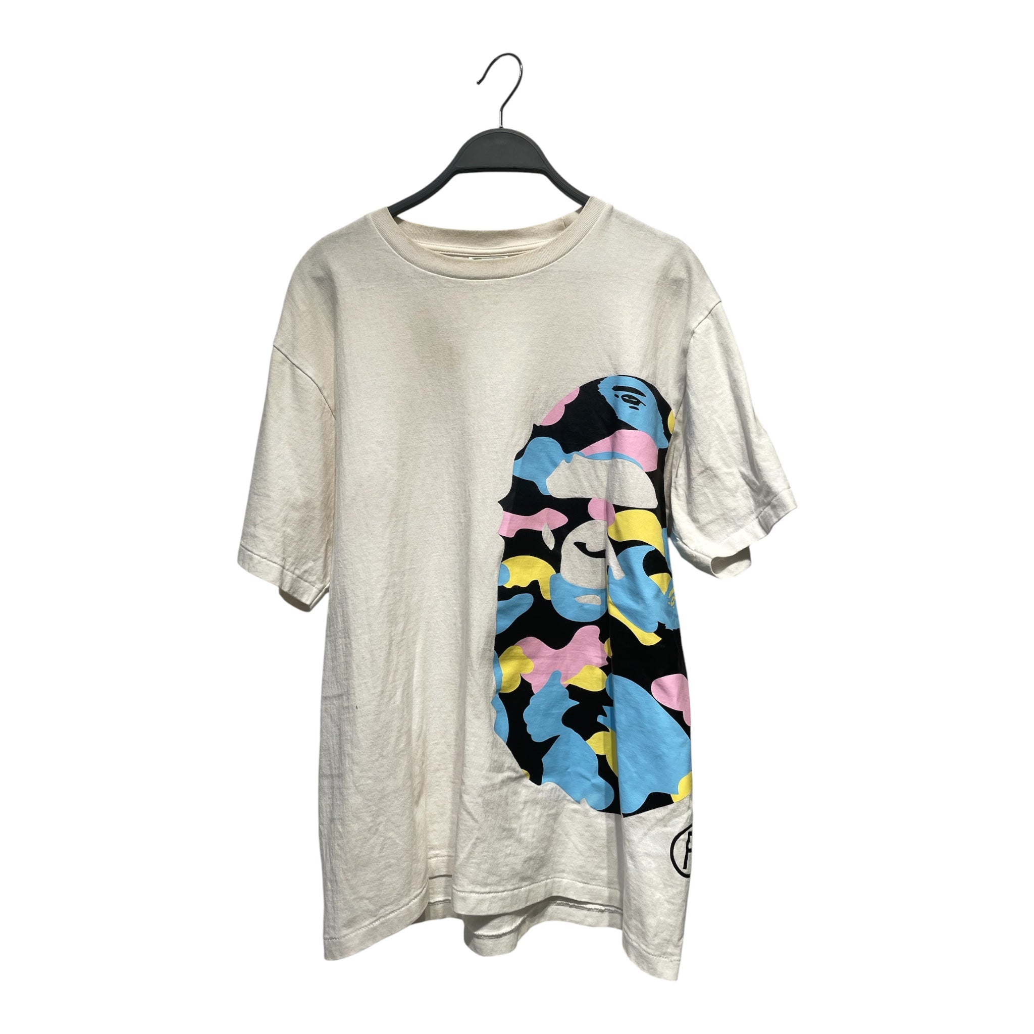 A BATHING APE/T-Shirt/L/Cotton/WHT/Camouflage/PINK YELLOW BLUE CAMO view 1