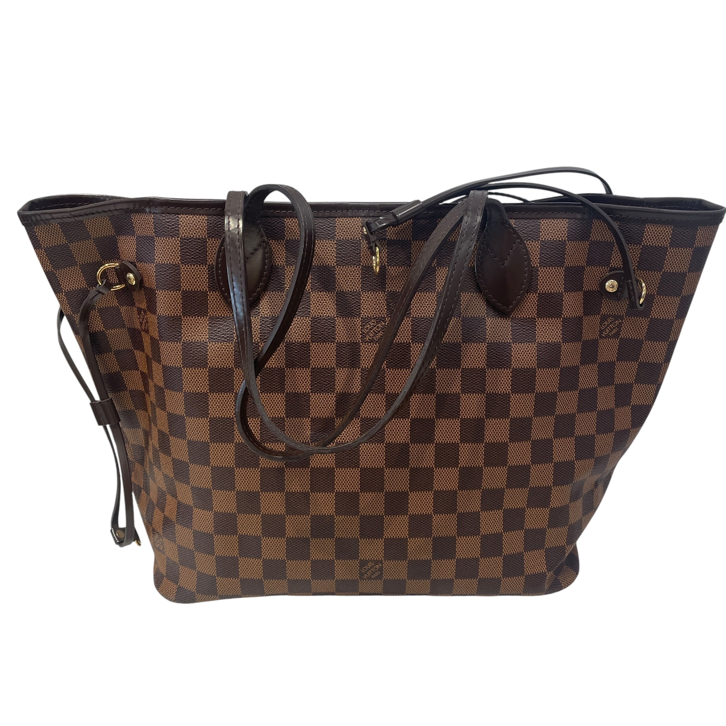 LOUIS VUITTON/Tote Bag/Monogram/Leather/BRW/Neverfull MM Damier Ebene view 2
