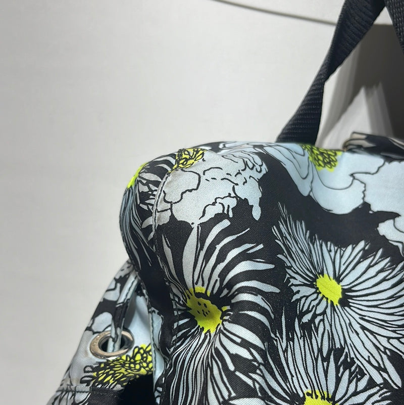 PRADA/Backpack/Floral Pattern/Nylon/BLK/TESSUTO STAMPATA