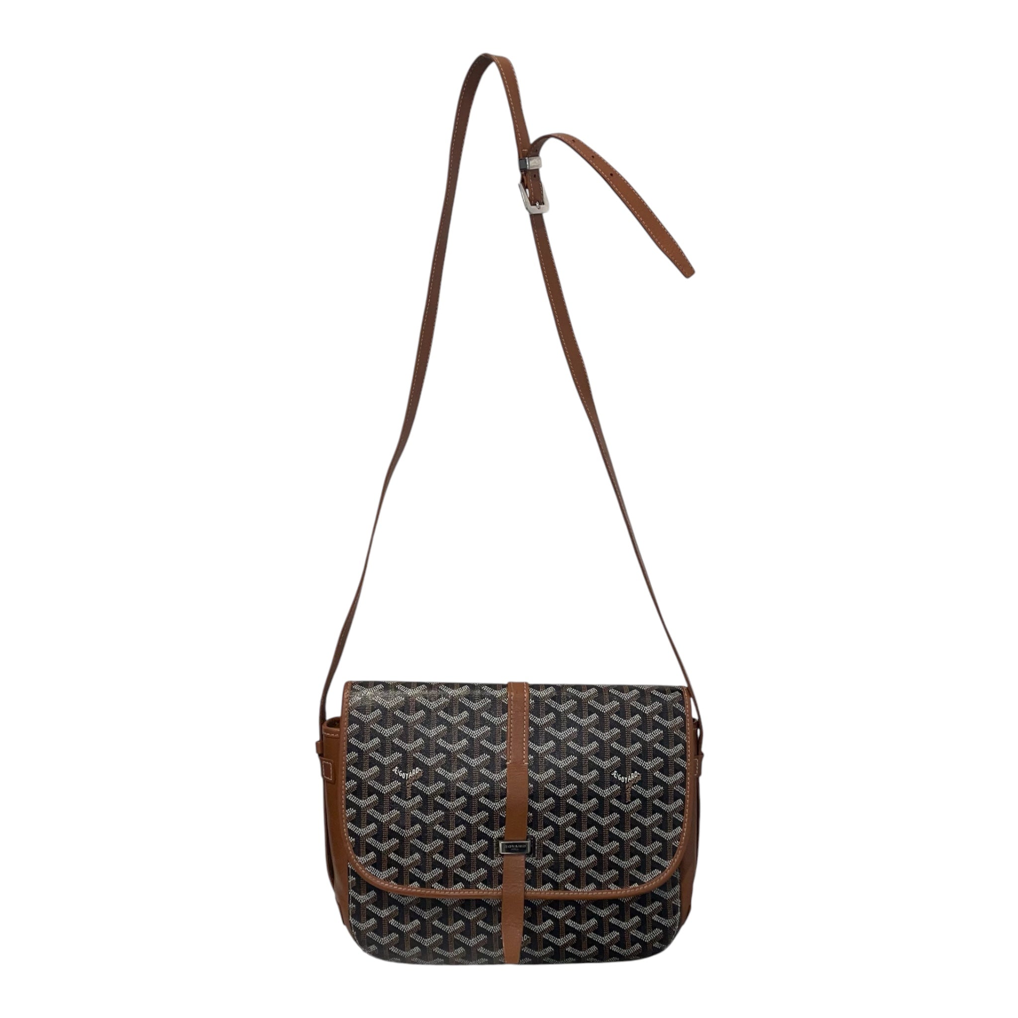 GOYARD/Cross Body Bag/Monogram/Leather/BRW/BELVEDERE view 1