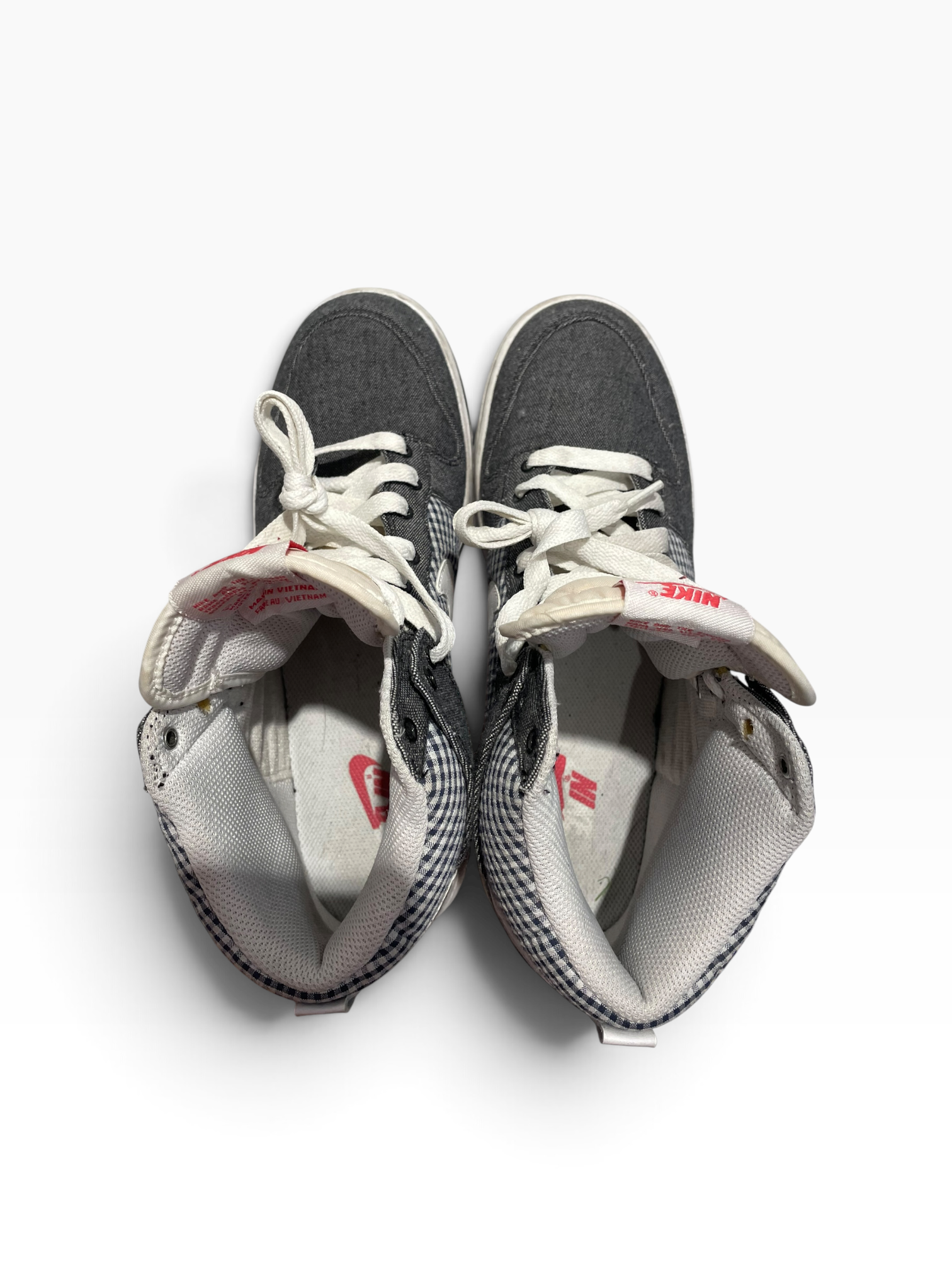 NIKE/Hi-Sneakers/US 9/Gingham Check/Denim/NVY/Dunk High 'Denim Gingham' view 3