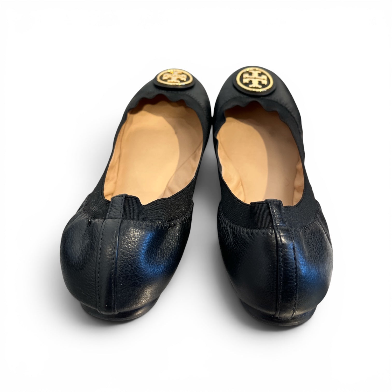 TORY BURCH/Flat Shoes/US 10/Leather/BLK/gold hardware tory flats view 2