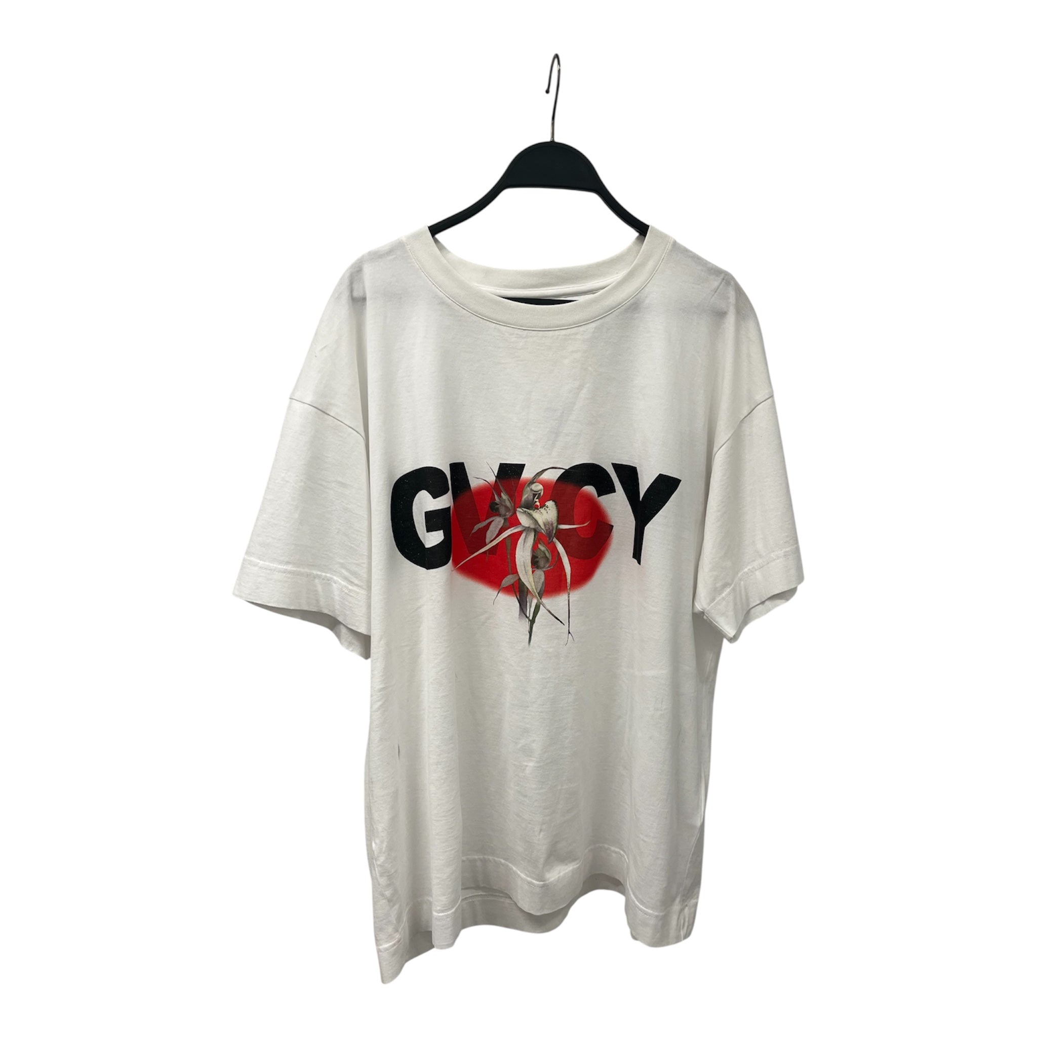 GIVENCHY/T-Shirt/M/Cotton/WHT/GVCY LOGO RED FLOWER view 1