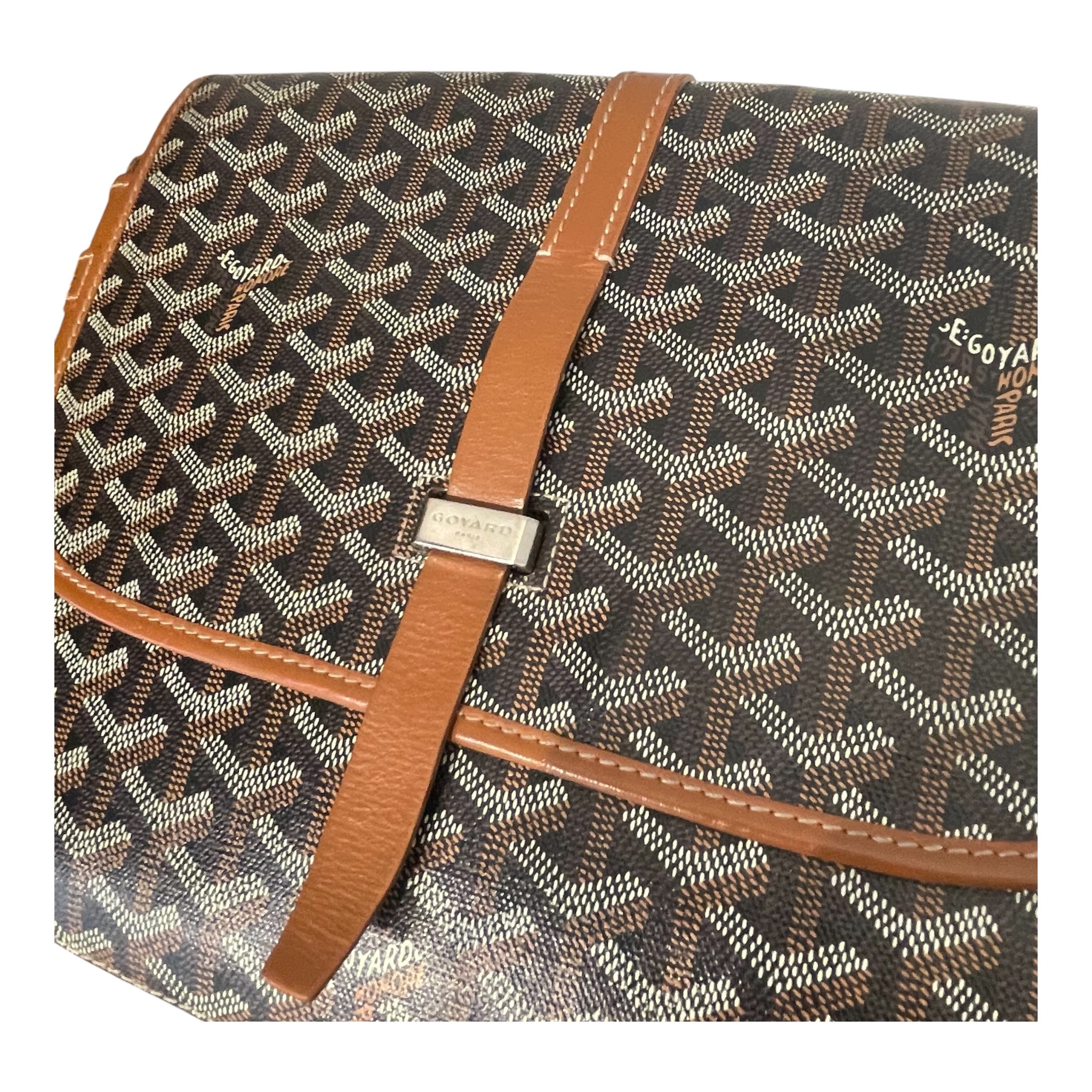 GOYARD/Cross Body Bag/Monogram/Leather/BRW/BELVEDERE view 5