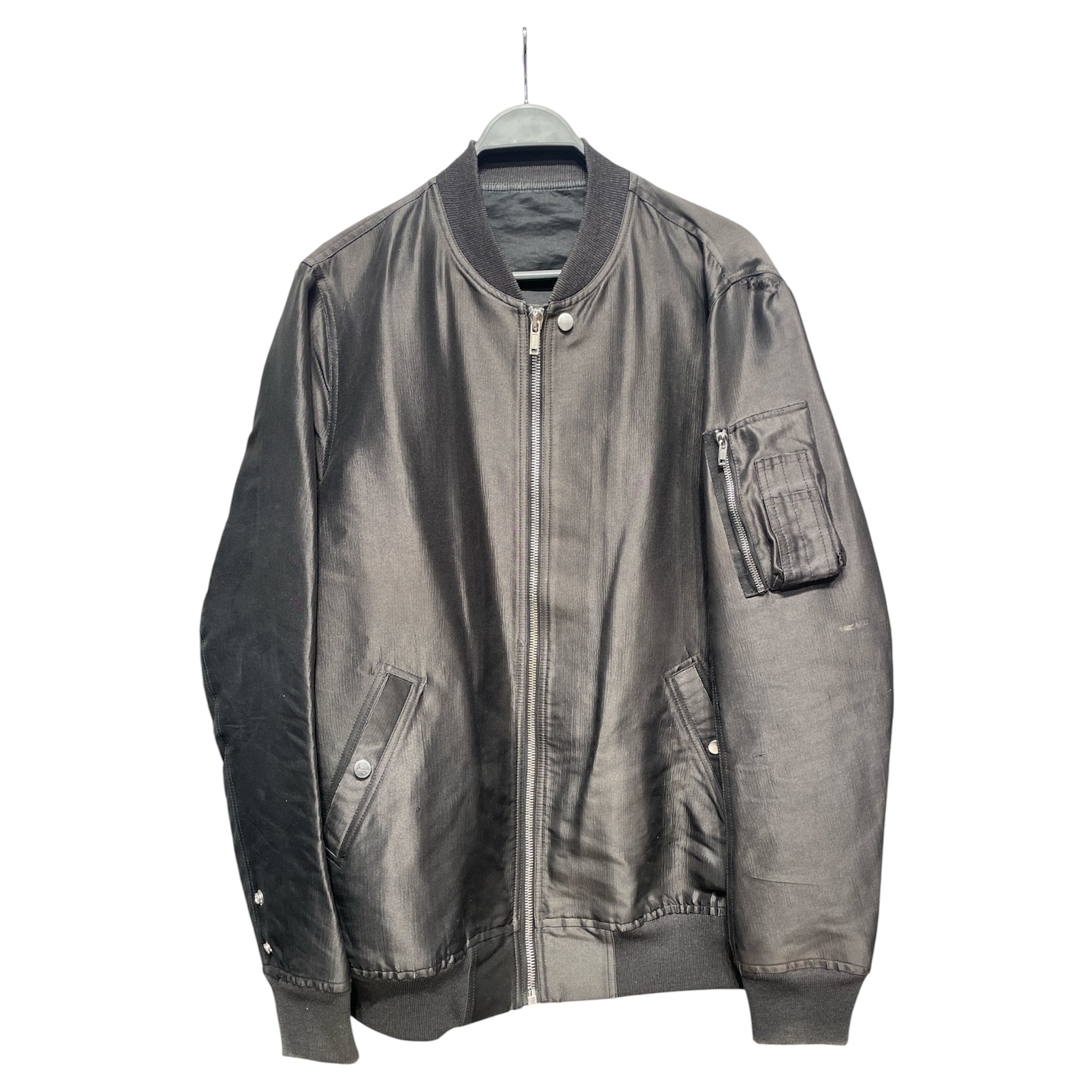 Rick Owens/Flight Jkt/46/Cotton/BLK/No Collar/Distressed DIRT S/S 2018 view 1