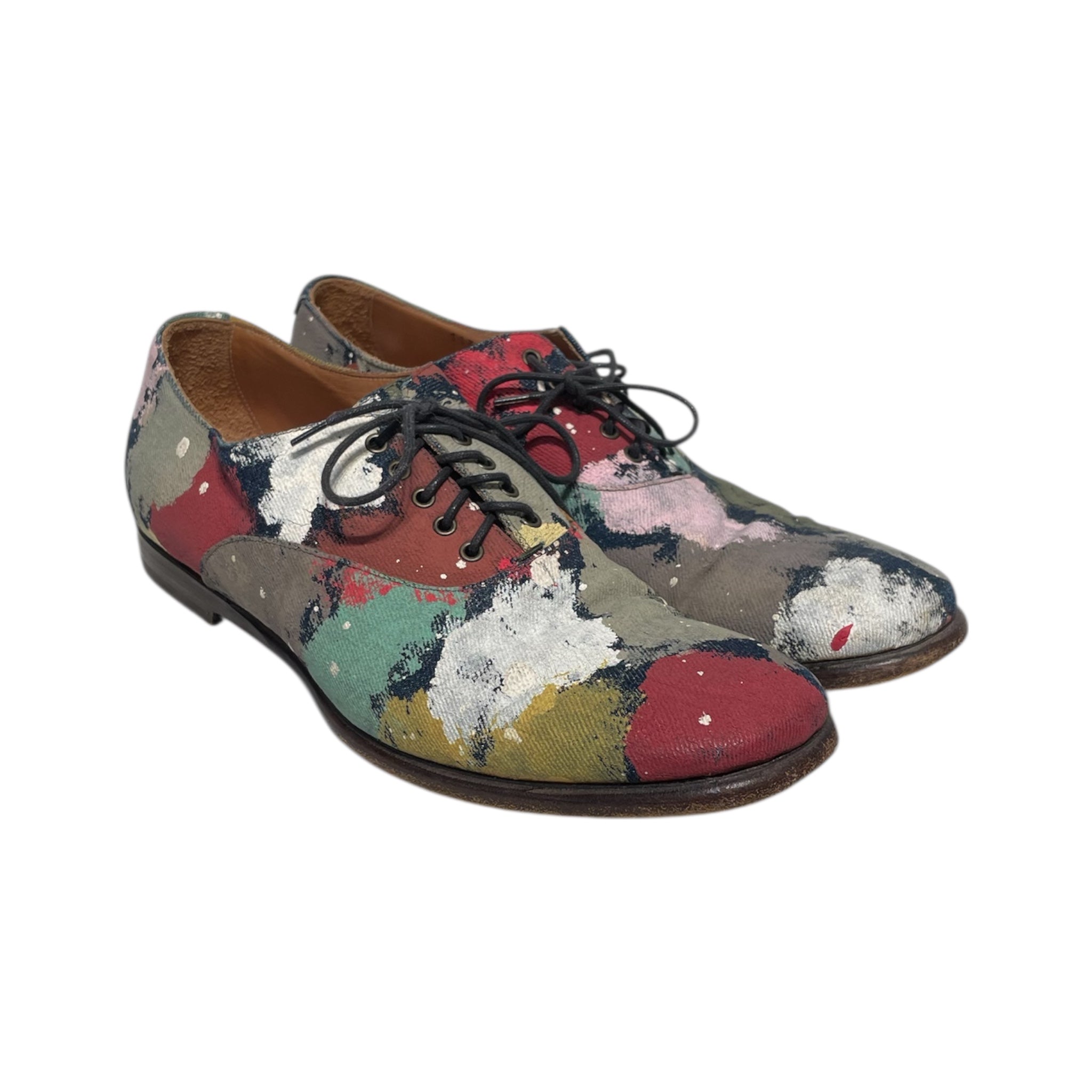 YVES SAINT LAURENT/Shoes/US 7.5/All Over Print/Cotton/MLT/YSL multicolor painted oxfords view 1