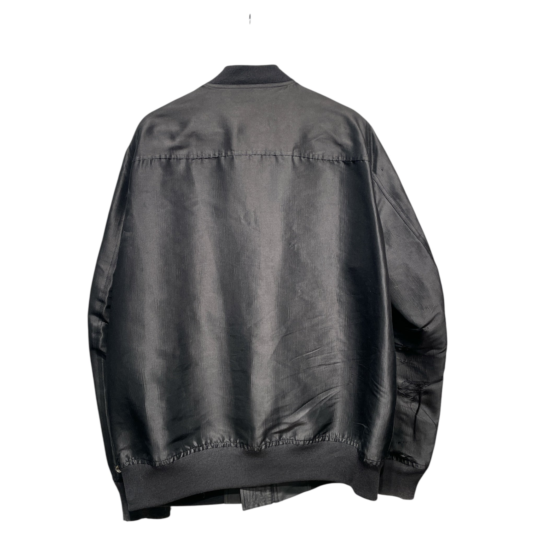 Rick Owens/Flight Jkt/46/Cotton/BLK/No Collar/Distressed DIRT S/S 2018 view 2
