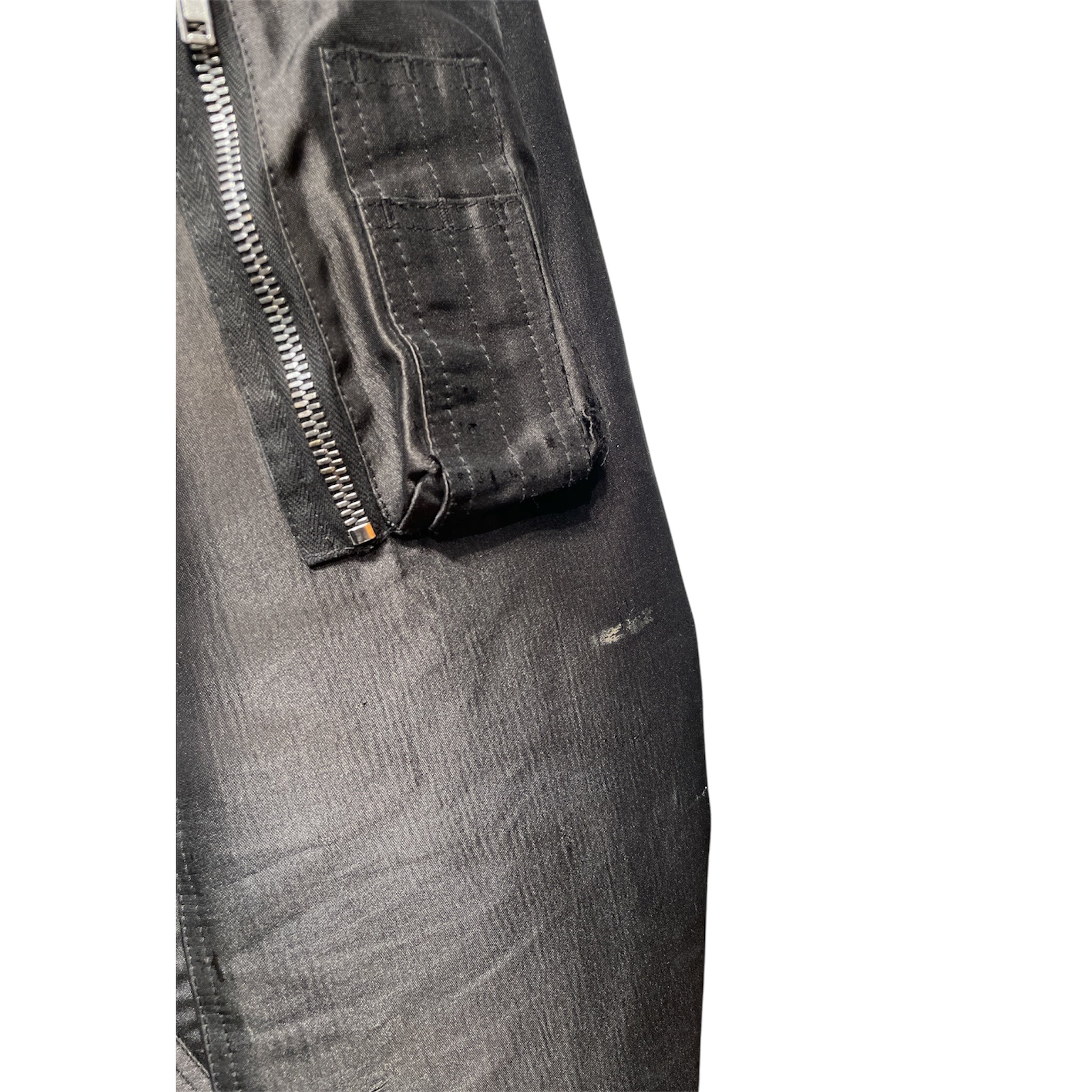 Rick Owens/Flight Jkt/46/Cotton/BLK/No Collar/Distressed DIRT S/S 2018 view 3