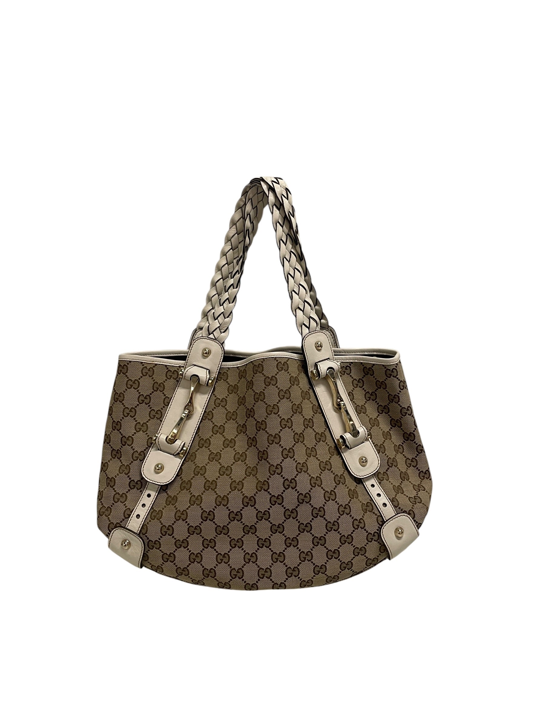 GUCCI/Tote Bag/Monogram/BEG/GG/ HORSEBIT/ BRAIDED HANDLE view 2