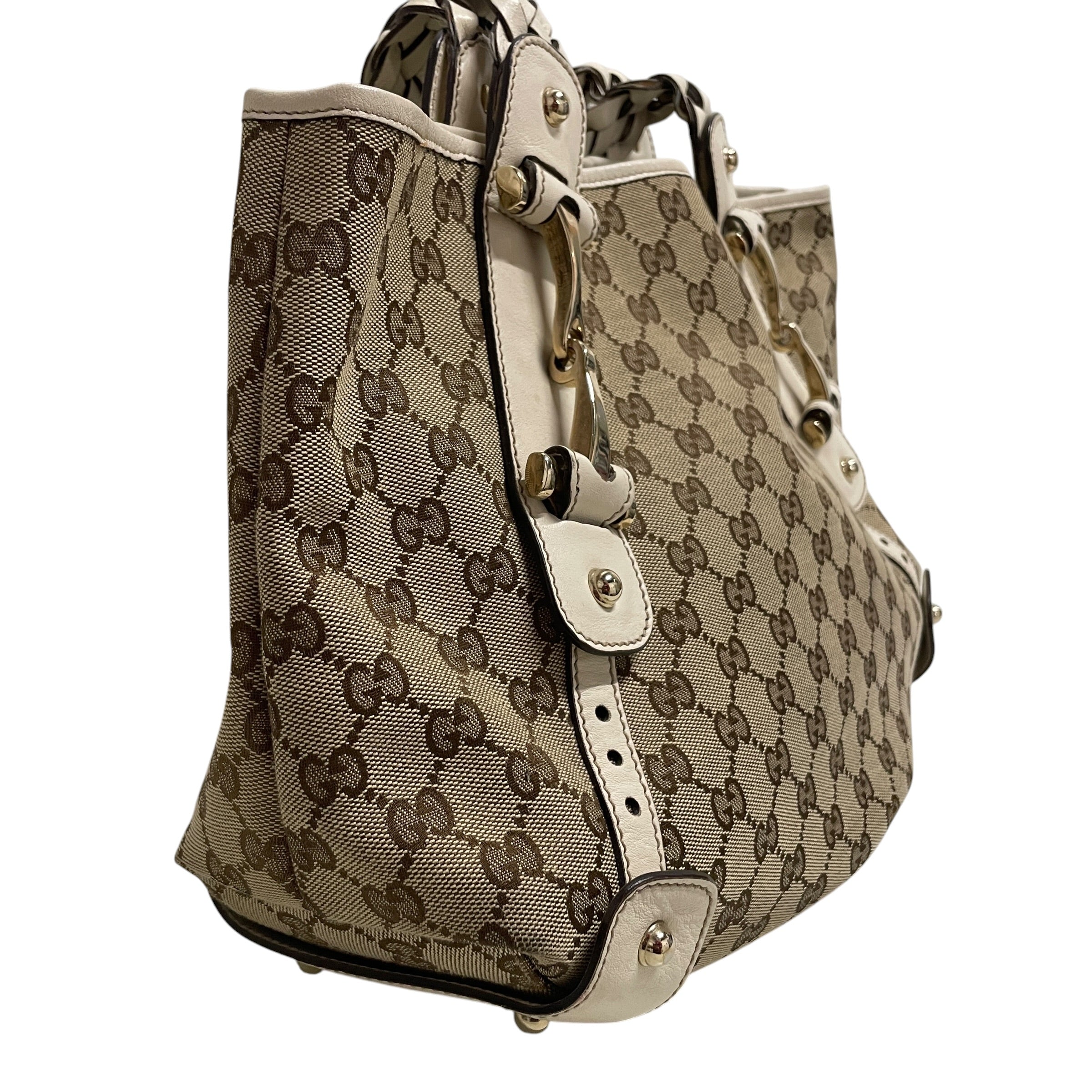 GUCCI/Tote Bag/Monogram/BEG/GG/ HORSEBIT/ BRAIDED HANDLE view 6