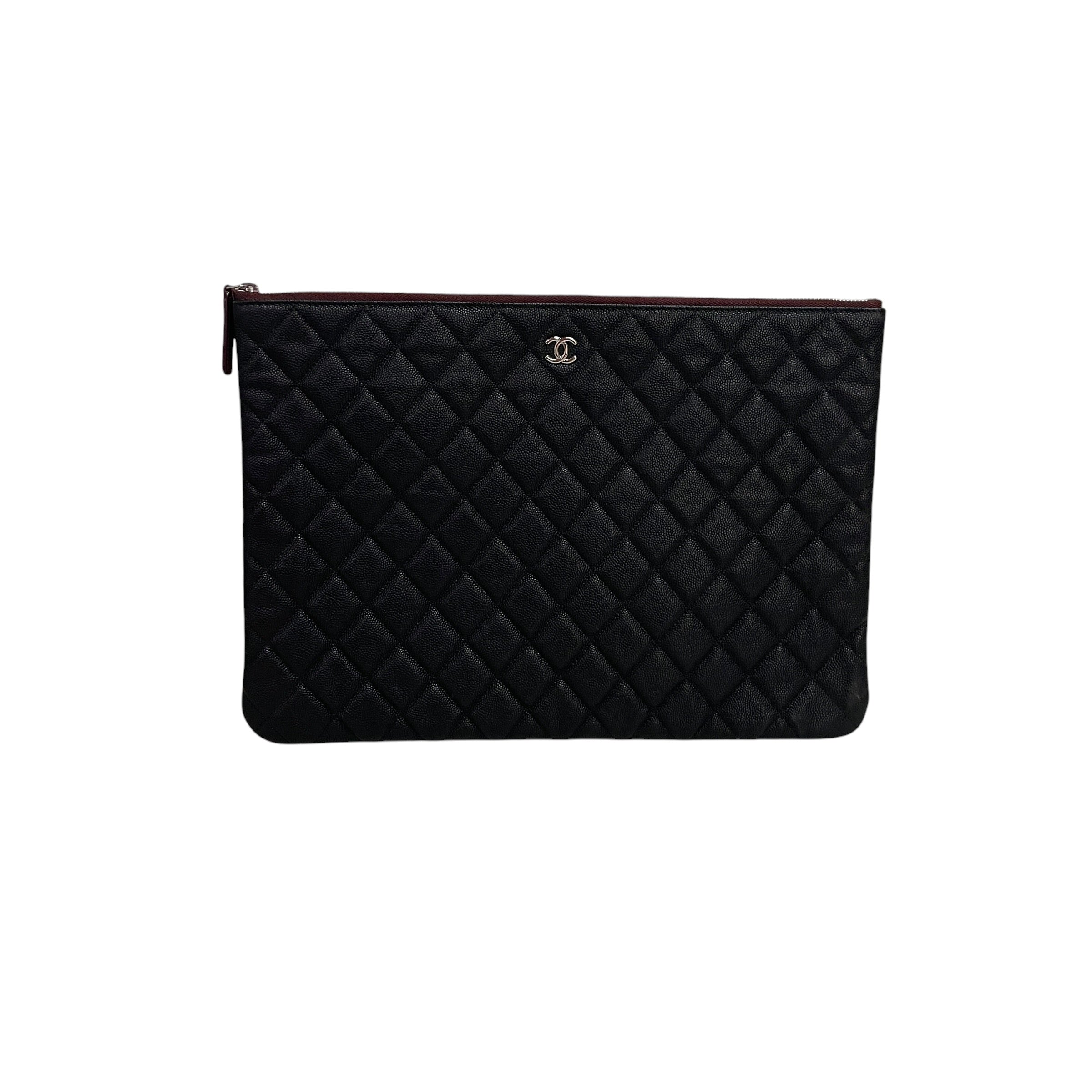 CHANEL/Clutch Bag/Leather/BLK/QUILTED view 1