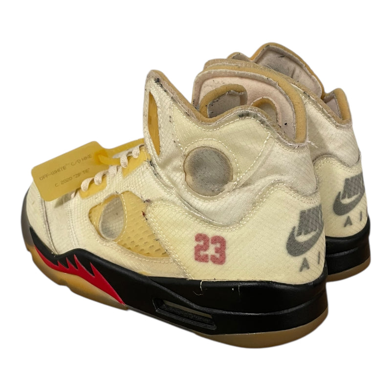 NIKE/OFF-WHITE/AIR JORDAN 5 RETRO SP/Hi-Sneakers/US 8.5/Leather/CRM/DH8565-100