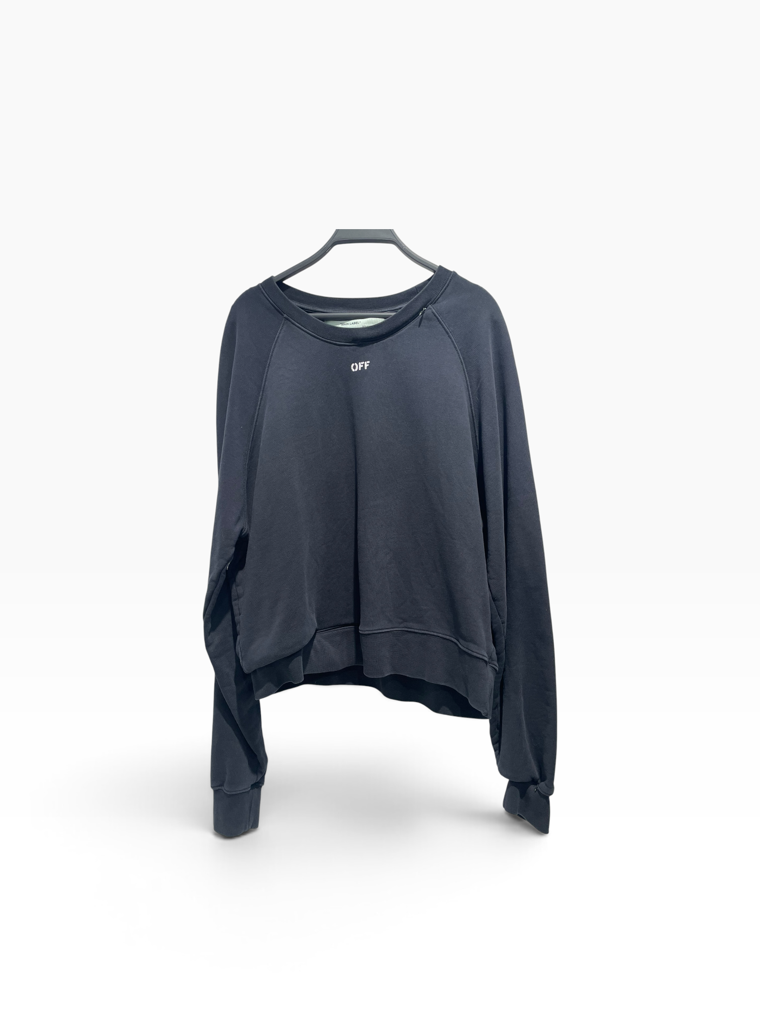 OFF-WHITE/Sweater/XL/Cotton/BLK/Zipper crewneck view 1