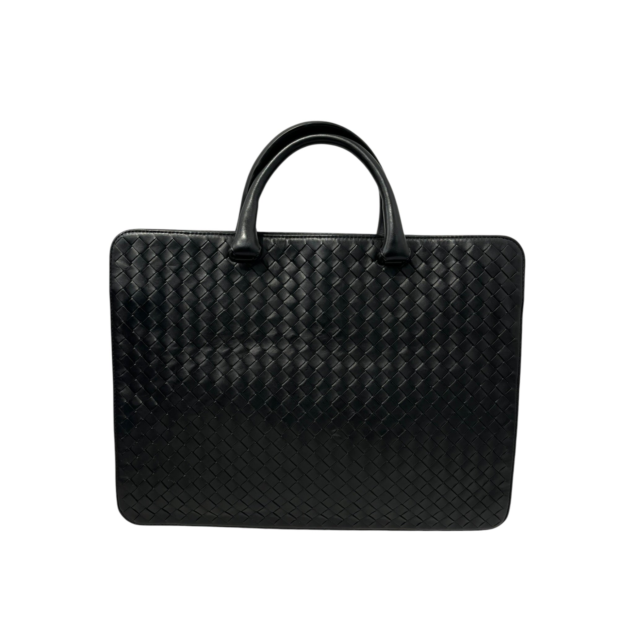 BOTTEGA VENETA/Briefcase/Leather/BLK/nappa intrecciato business view 1