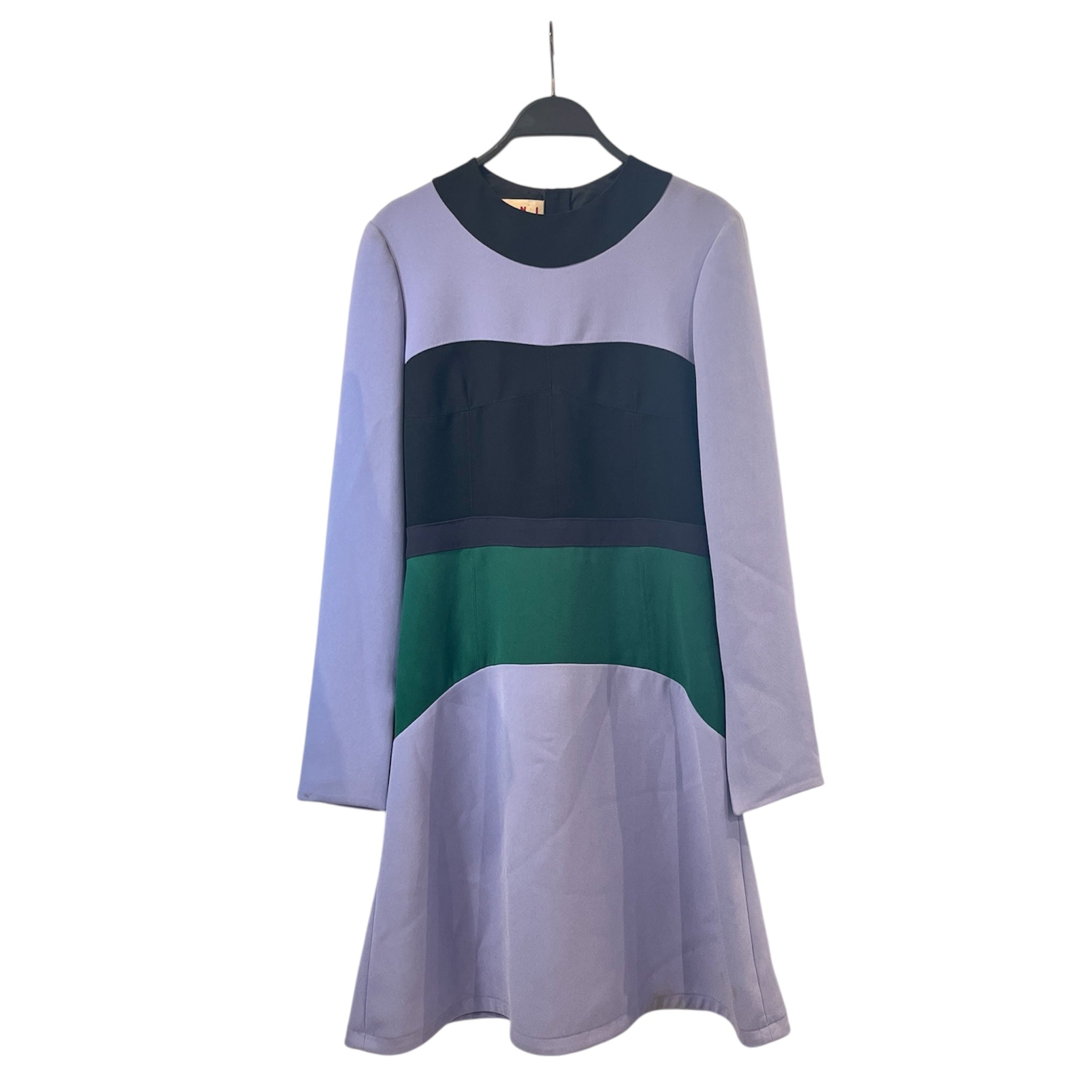 MARNI/LS Dress/38/MLT/COLOR BLOCK DRESS PRPL/GRN view 1