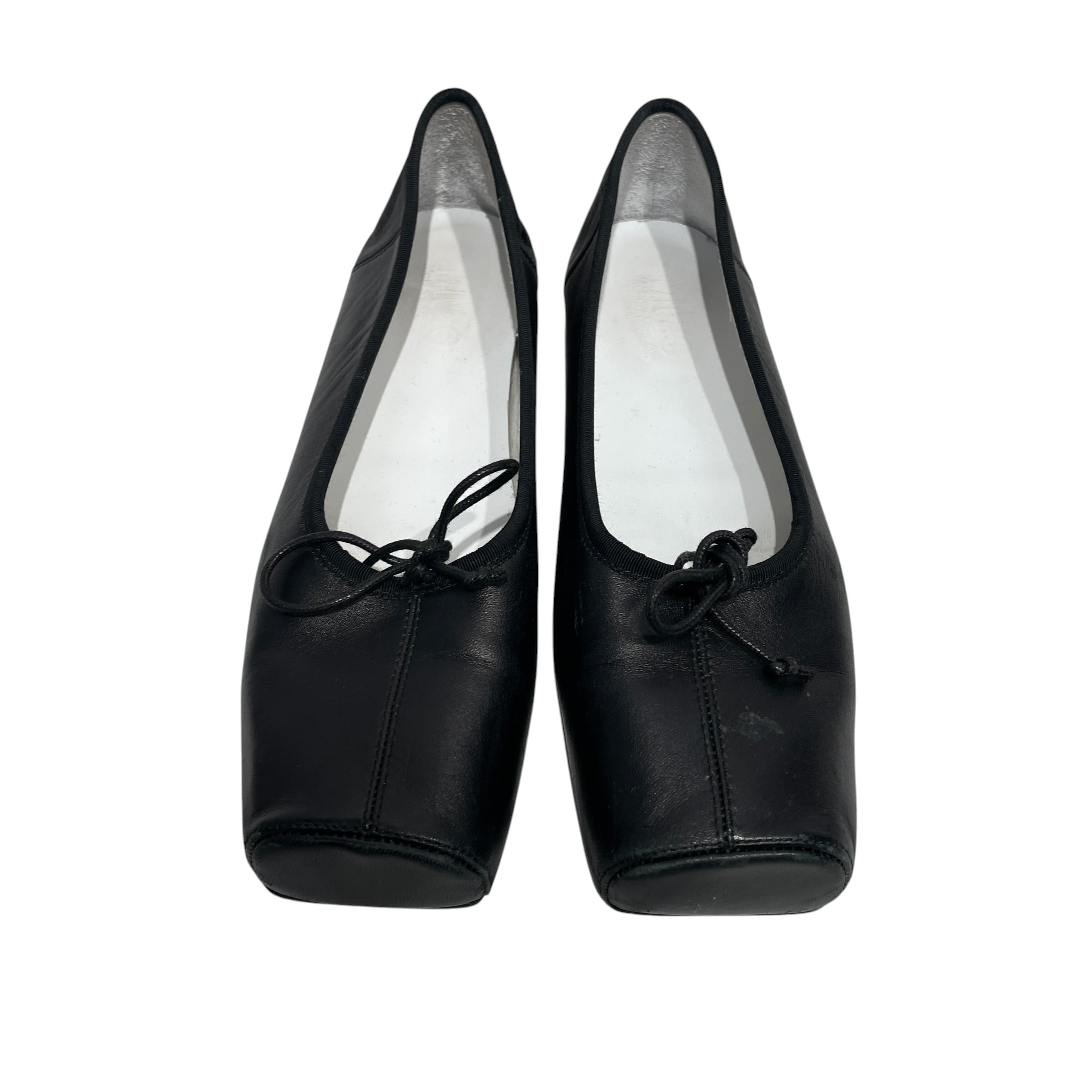 MM6/Flat Shoes/EU 39.5/Leather/BLK/ANATOMIC BALLET FLAT view 1