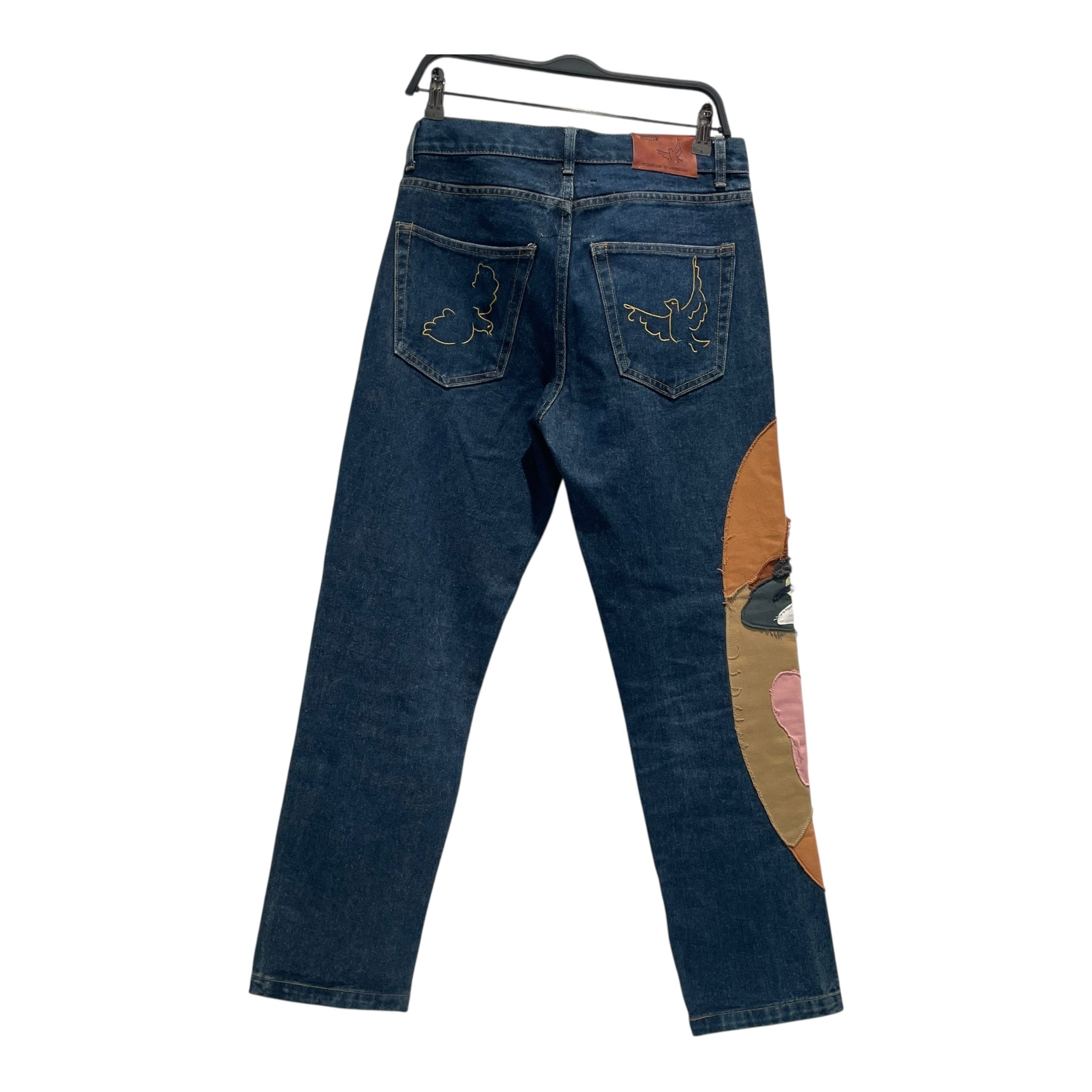 KIDSUPER STUDIOS/Pants/30/Denim/BLU/Graphic/Patchwork Face view 2