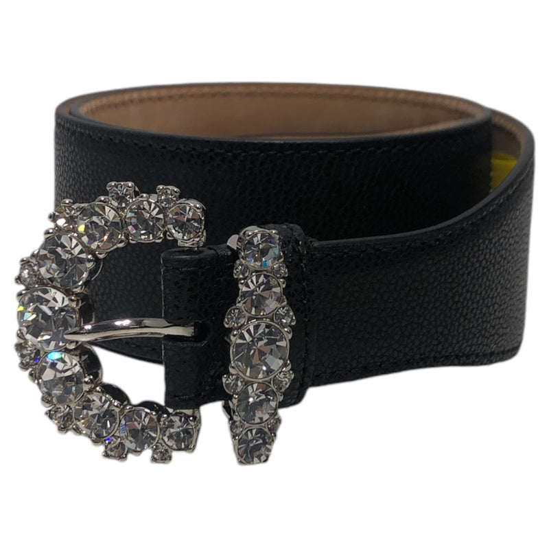 JIMMY CHOO/Belt/M/Animal Pattern/Leather/BLK/swarovski cheri belt