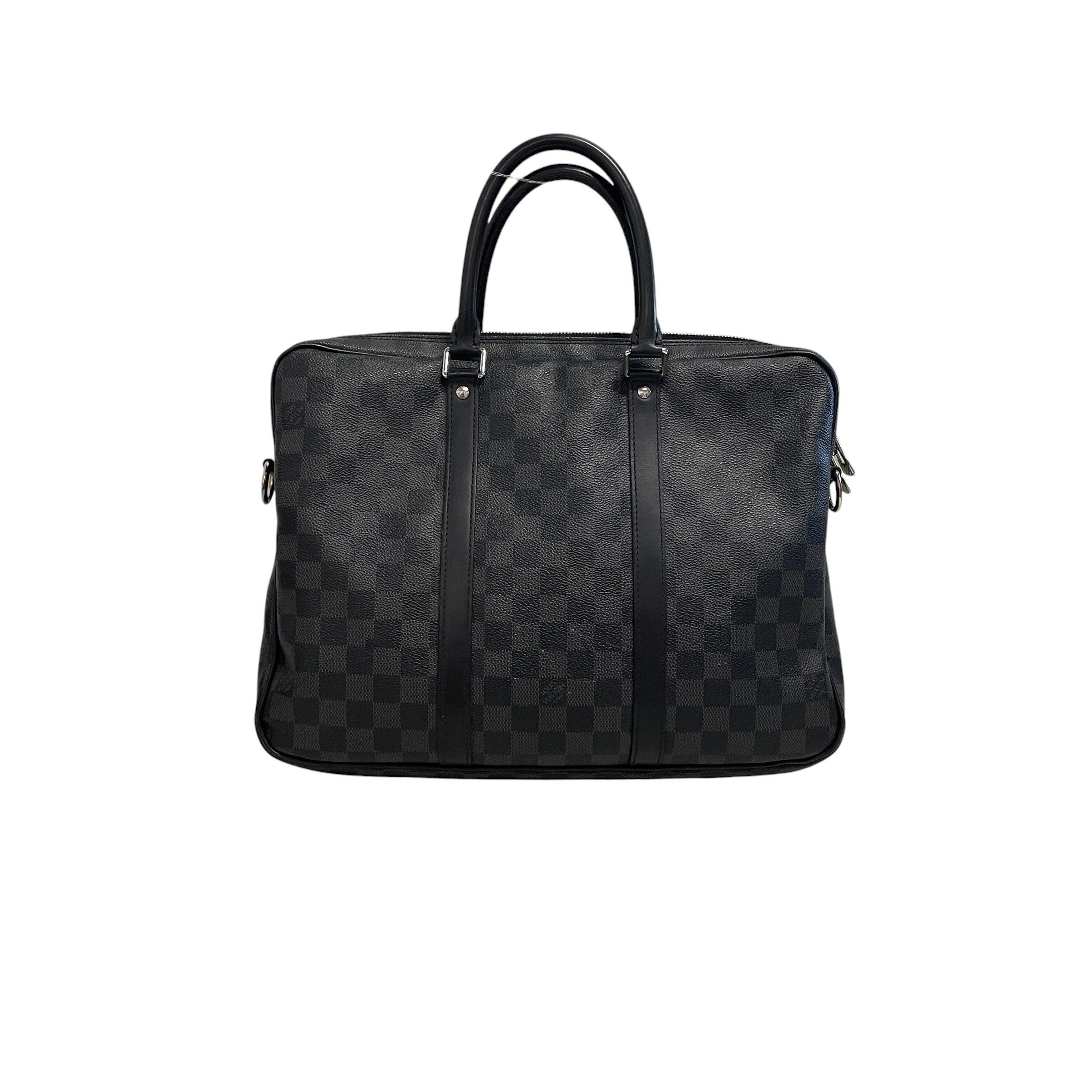 LOUIS VUITTON/Briefcase/Leather/BLK/PORTE VOYAGE/ DAMIER EBENE view 2