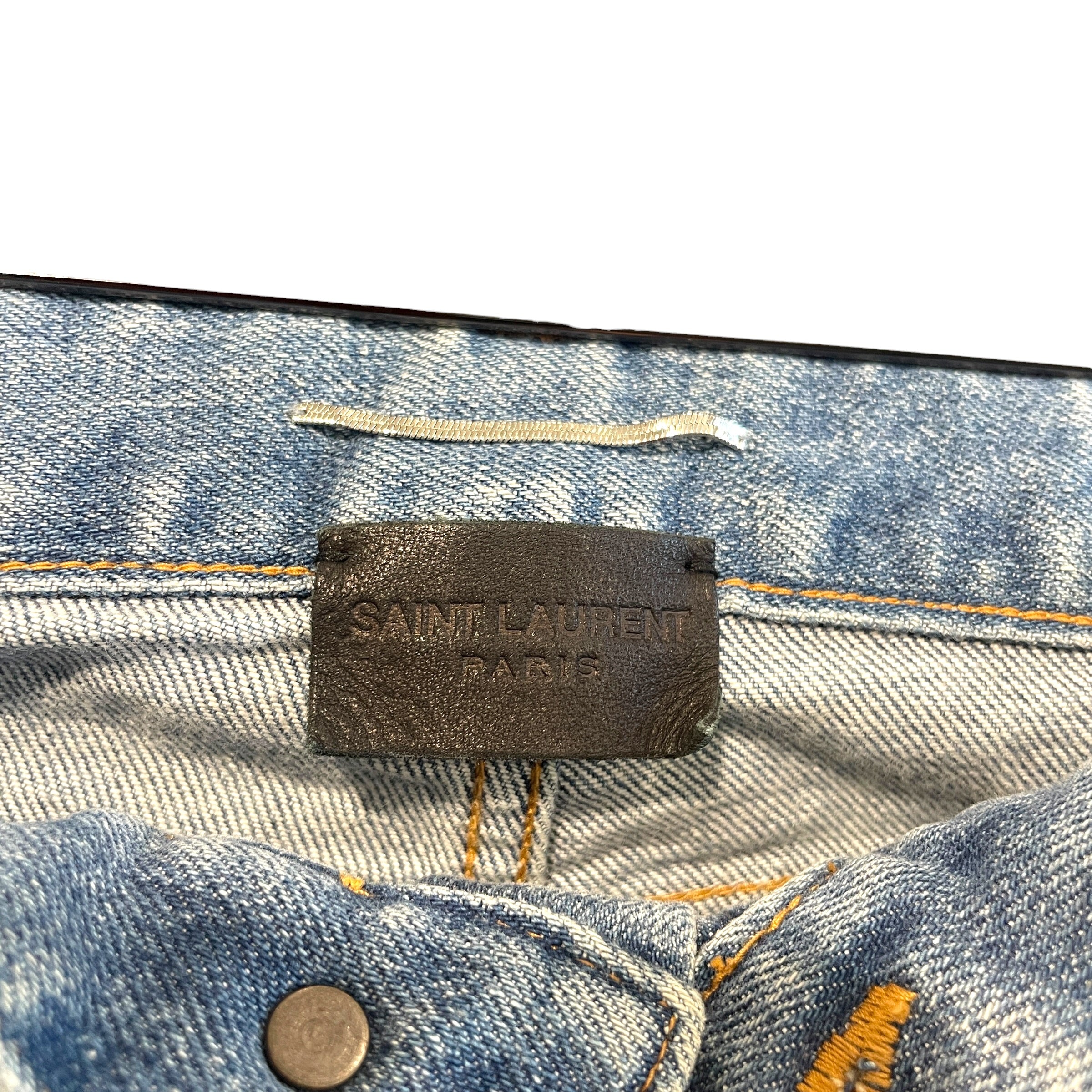 SAINT LAURENT/Straight Pants/31/Denim/BLU/High-waisted/90's High-Rise Cropped D20 view 4