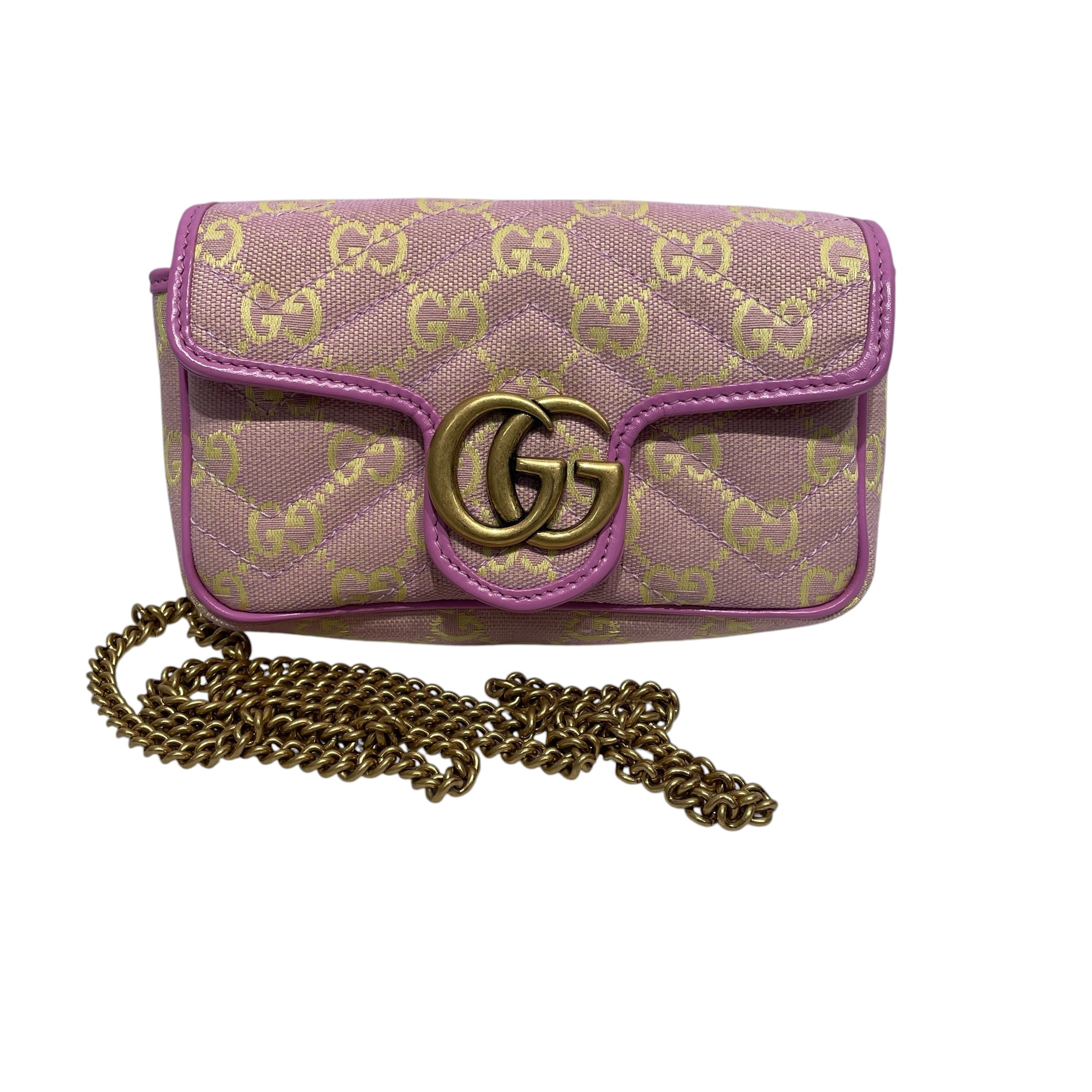 GUCCI/Cross Body Bag/Monogram/Cotton/PNK/GG MARMOT SUPER MINI view 1