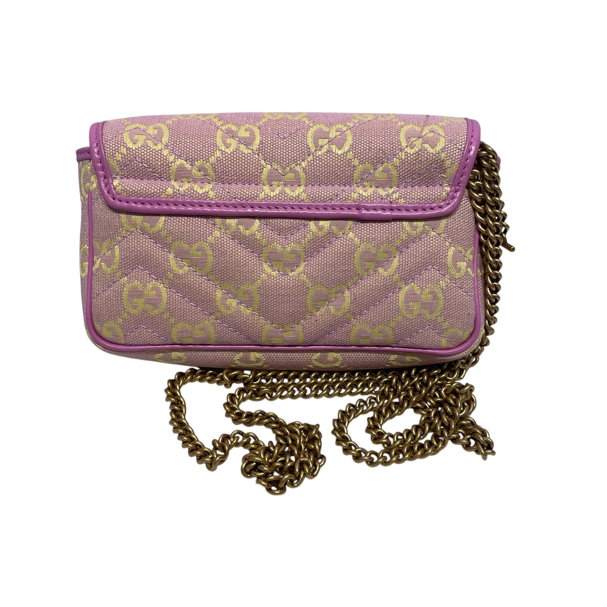 GUCCI/Cross Body Bag/Monogram/Cotton/PNK/GG MARMOT SUPER MINI view 2