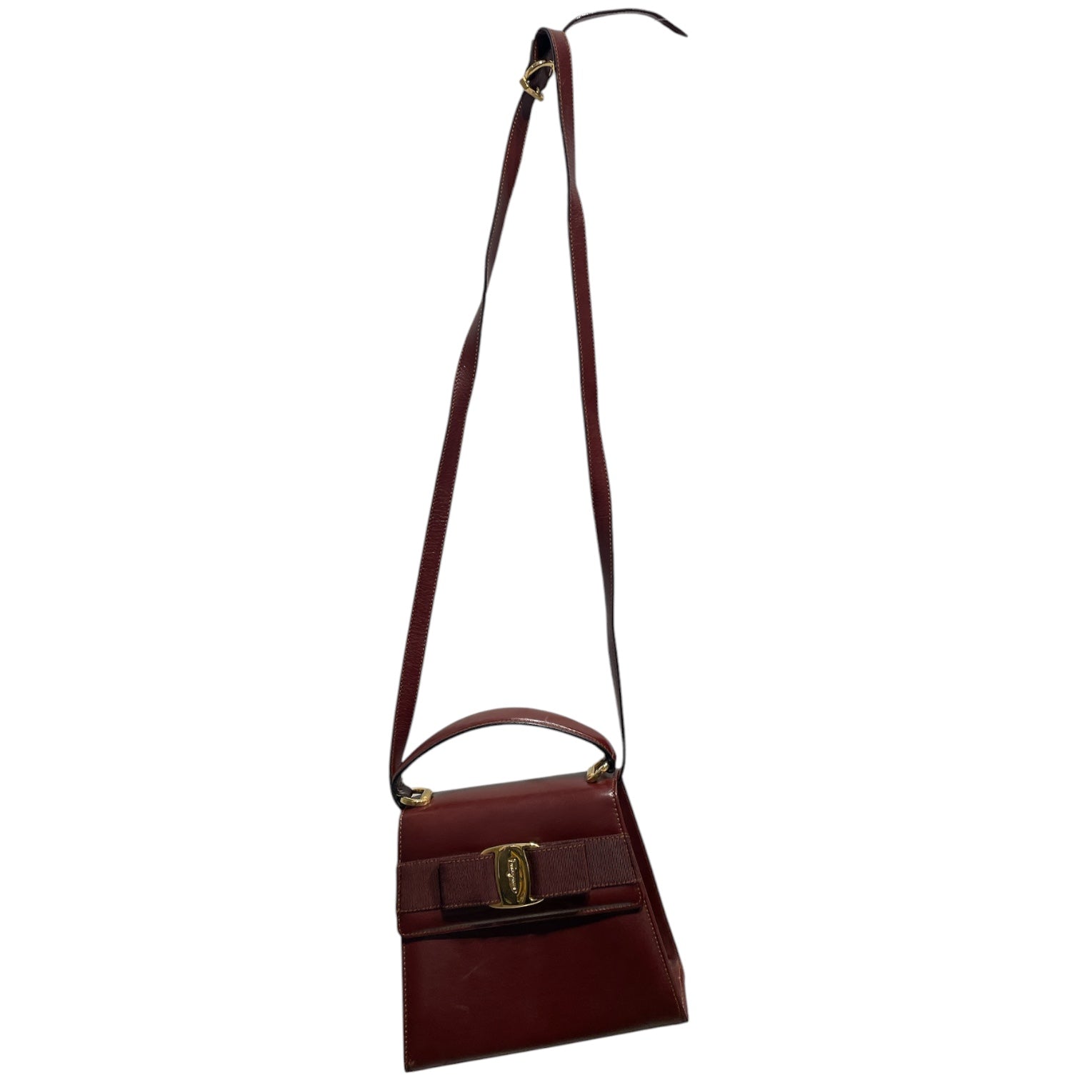 Salvatore Ferragamo/Hand Bag/Leather/BRW/Gold buckle view 1