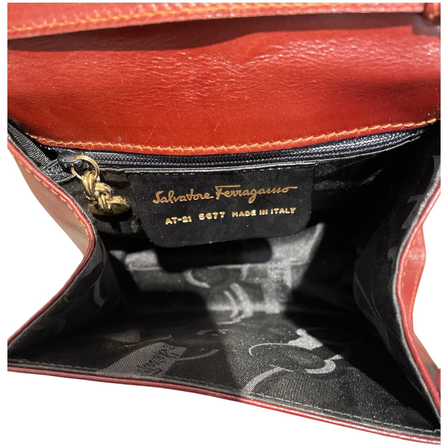 Salvatore Ferragamo/Hand Bag/Leather/BRW/Gold buckle view 5