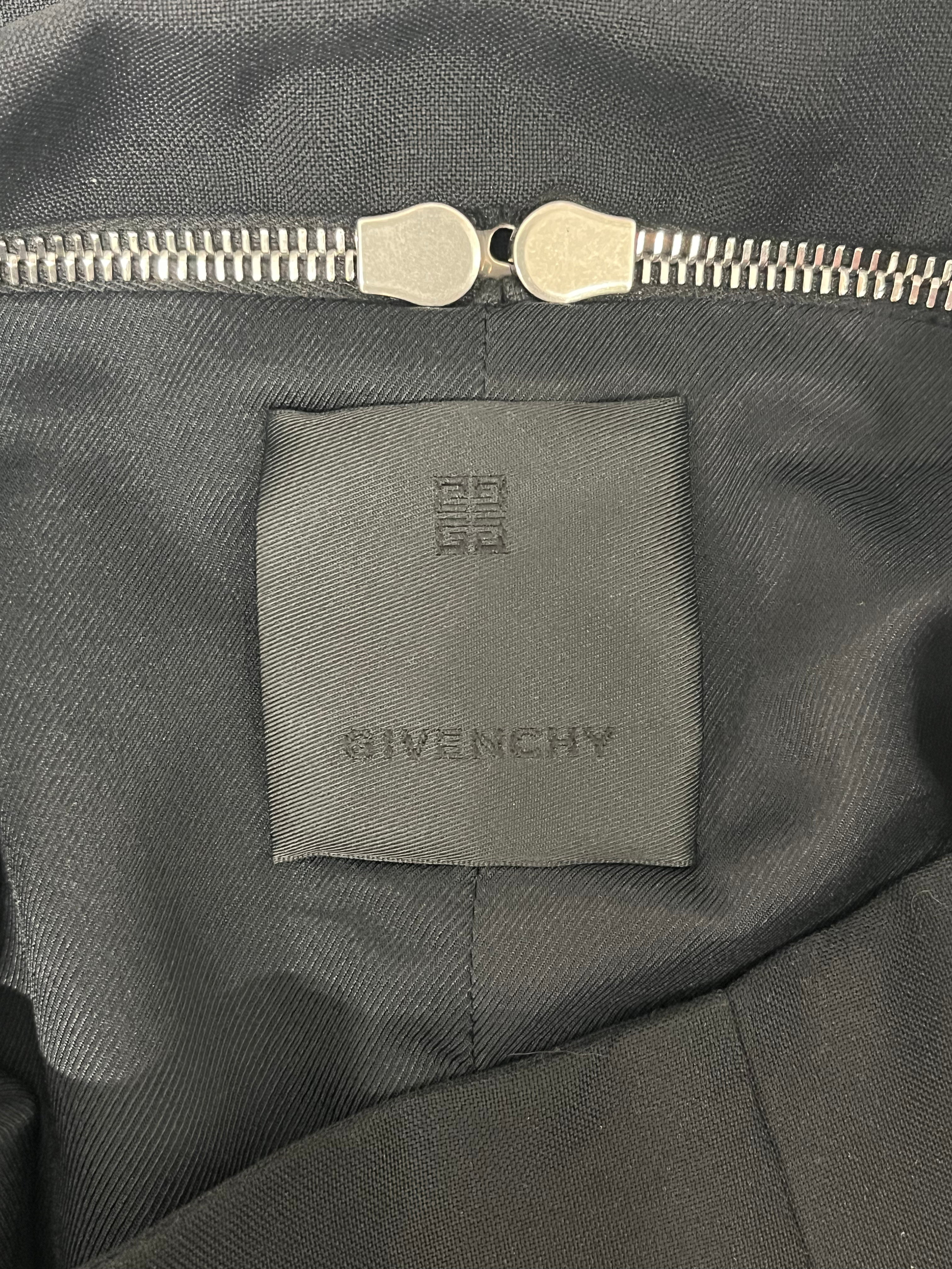 GIVENCHY/Skirt/34/Cotton/BLK/back zip view 3