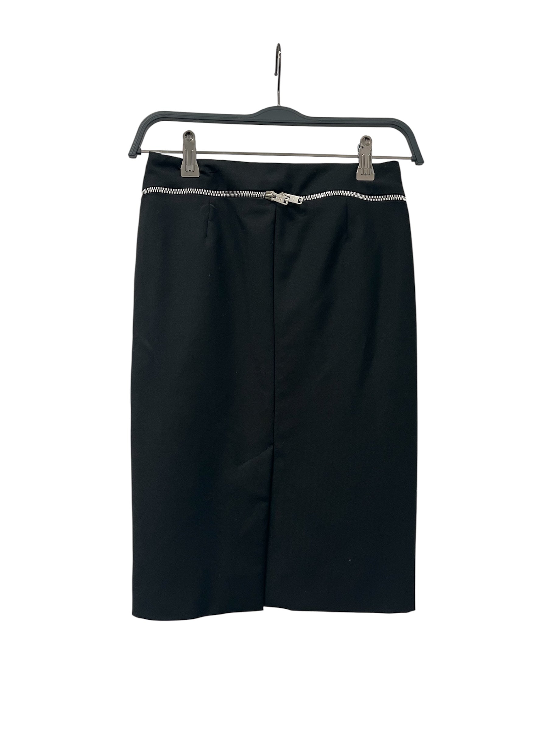 GIVENCHY/Skirt/34/Cotton/BLK/back zip view 2